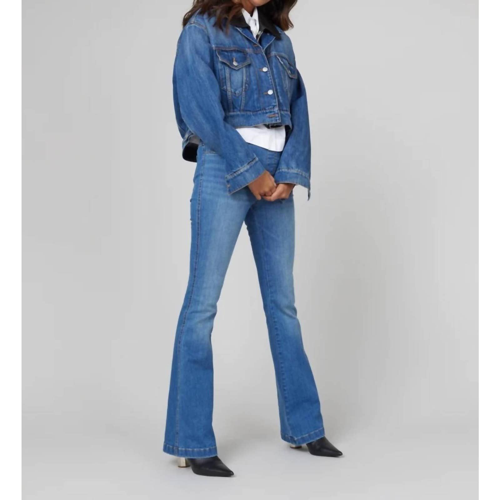 Spanx High Rise Flare Jean In Vintage Indigo