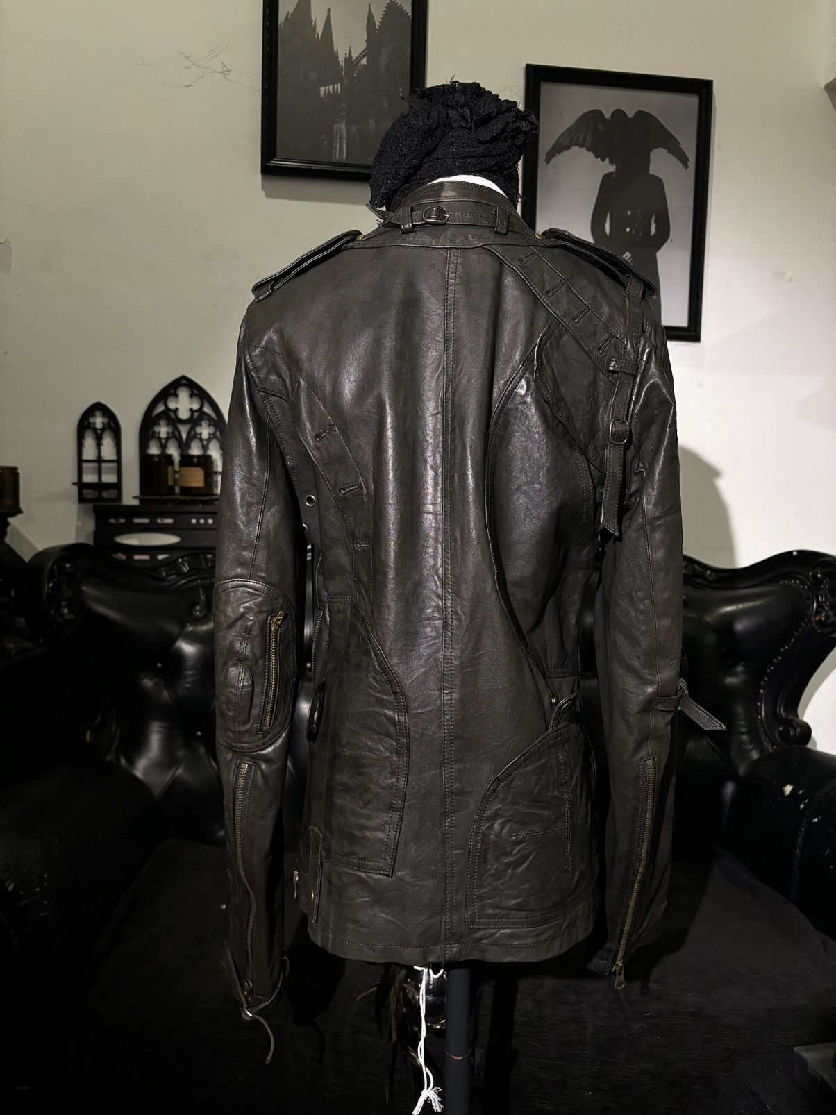 Share Spirit Homme Share spirit Vintage Army Multi-function Leather Jacket Size US S / EU 44-46 / 1 - 5 Thumbnail
