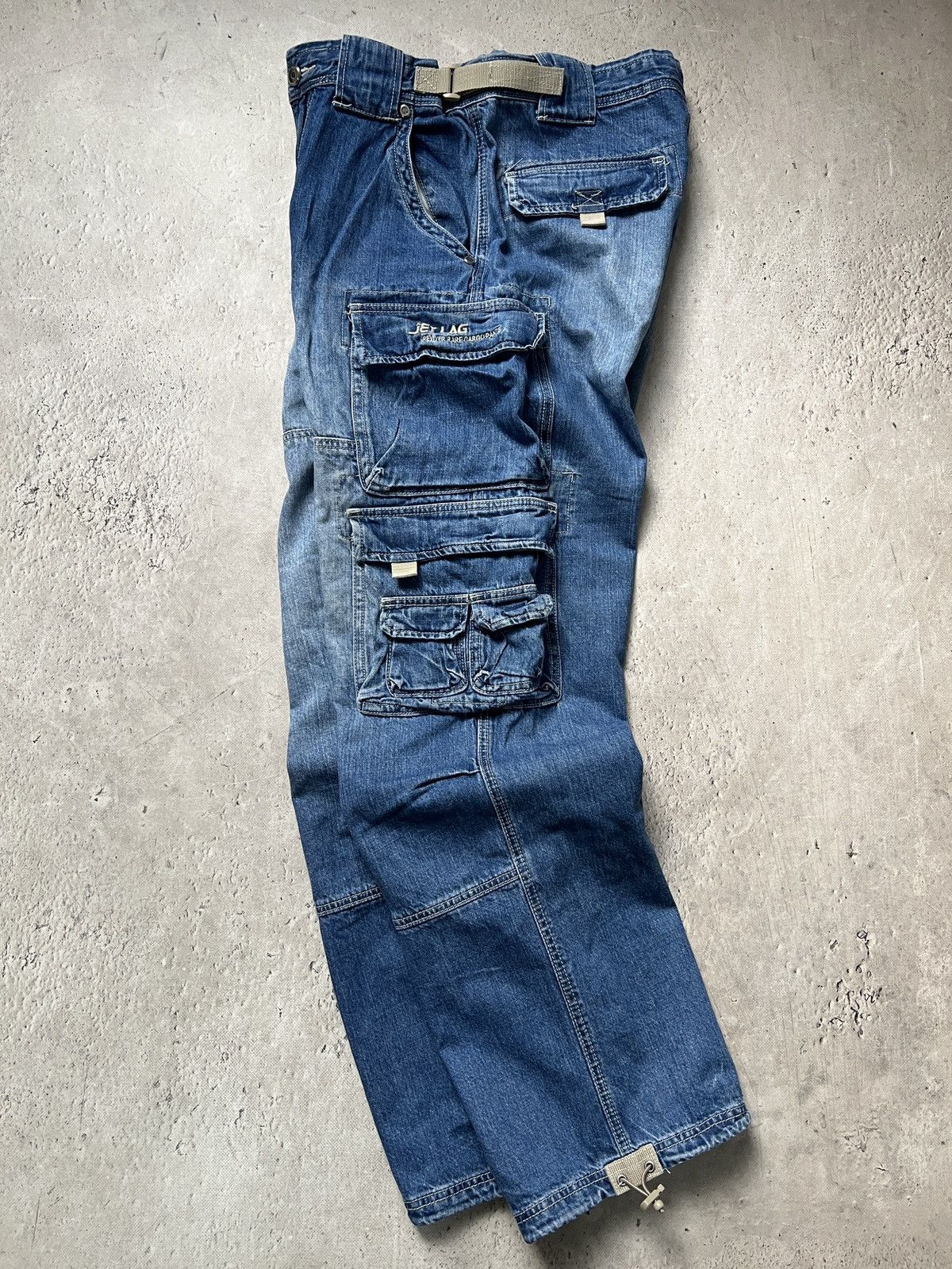 Jet Lag Japanese denim baggy wide leg jnco style cargo pants y2k Size US 34 / EU 50 - 8 Thumbnail