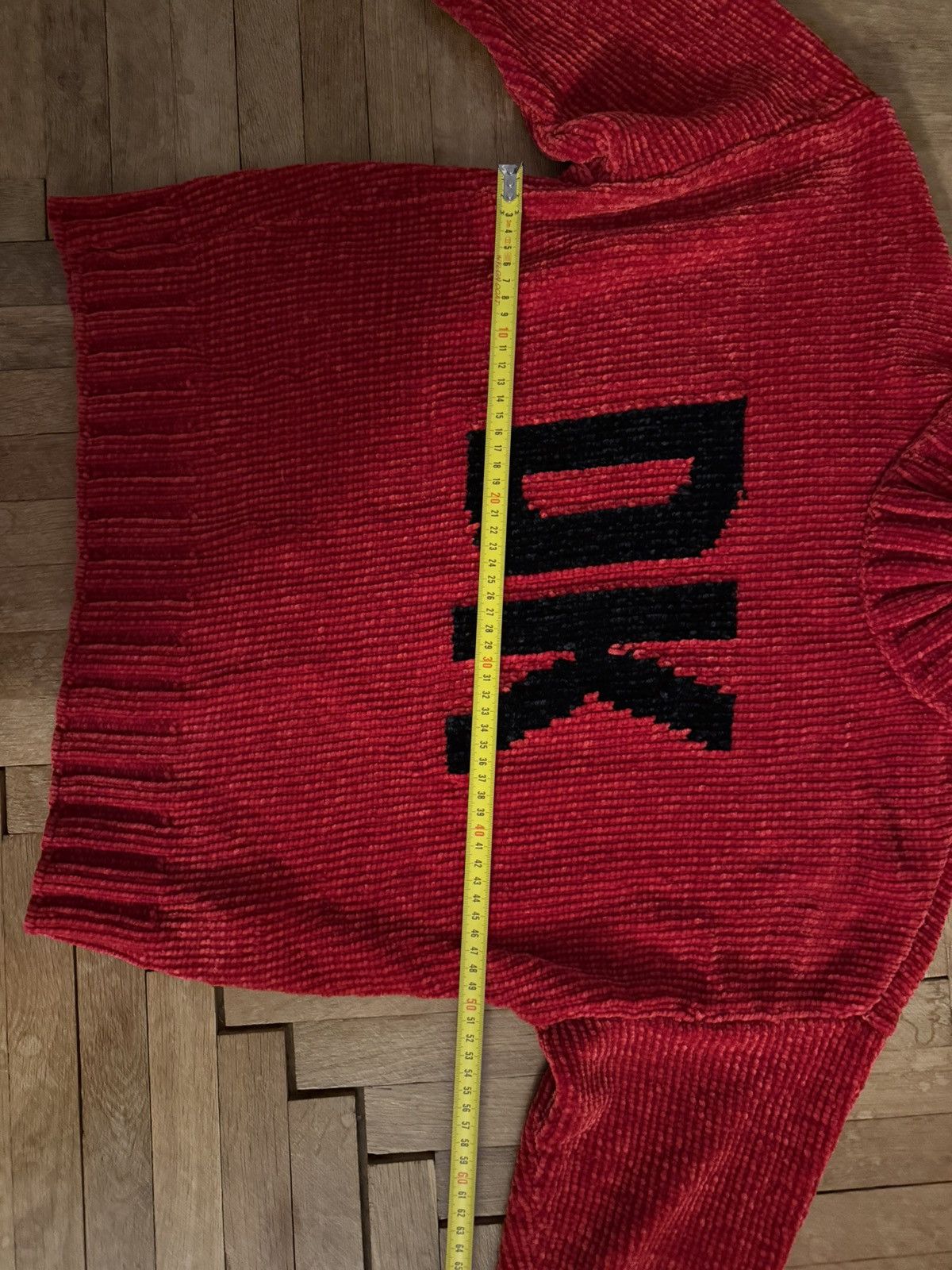 DKNY DKNY Red Chenille Knit “DK/NY” Sweater Size L / US 10 / IT 46 - 7 Thumbnail