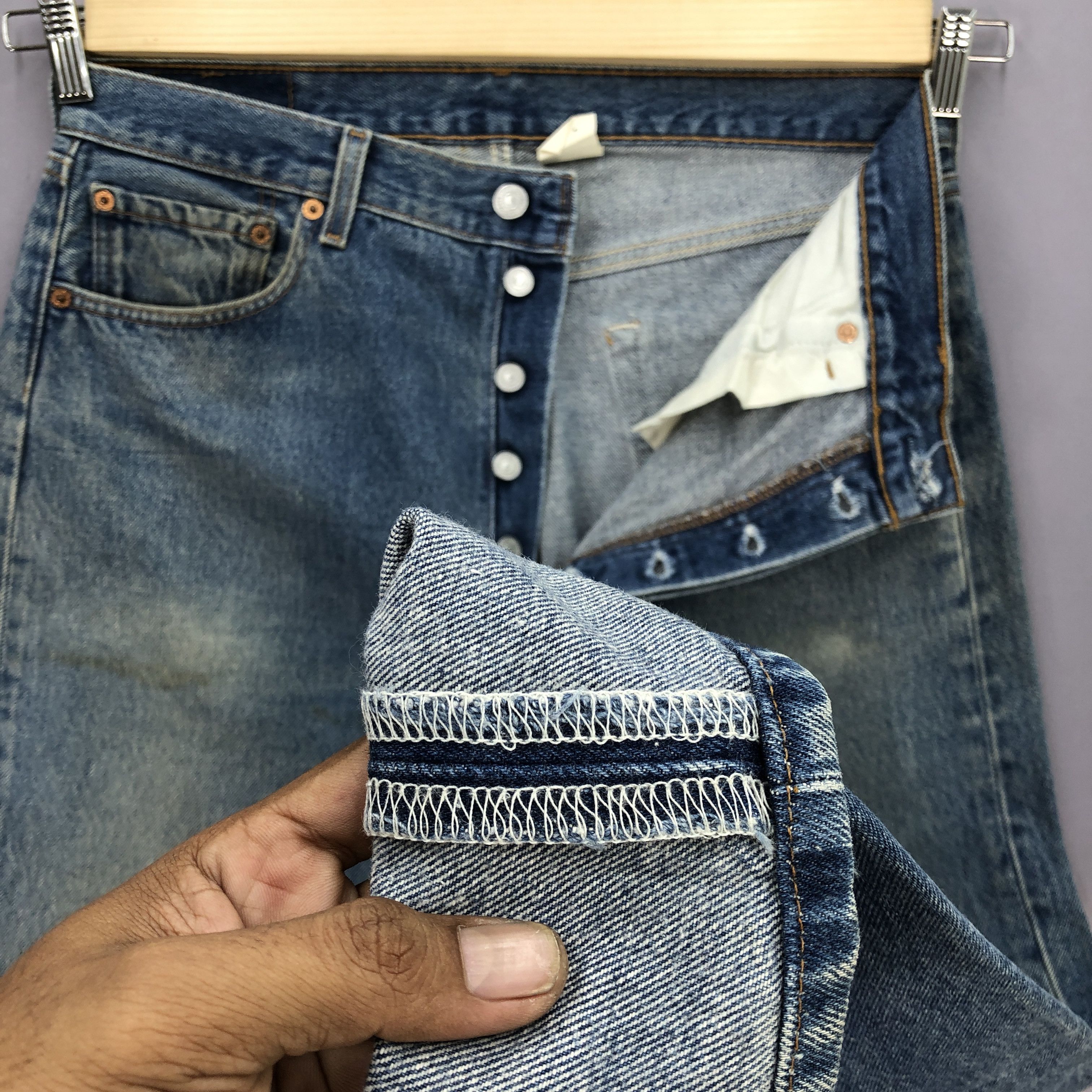 Levi's Vintage Levi's 501 Distressed Jeans Levis Light Wash Denim Size US 32 / EU 48 - 8 Thumbnail