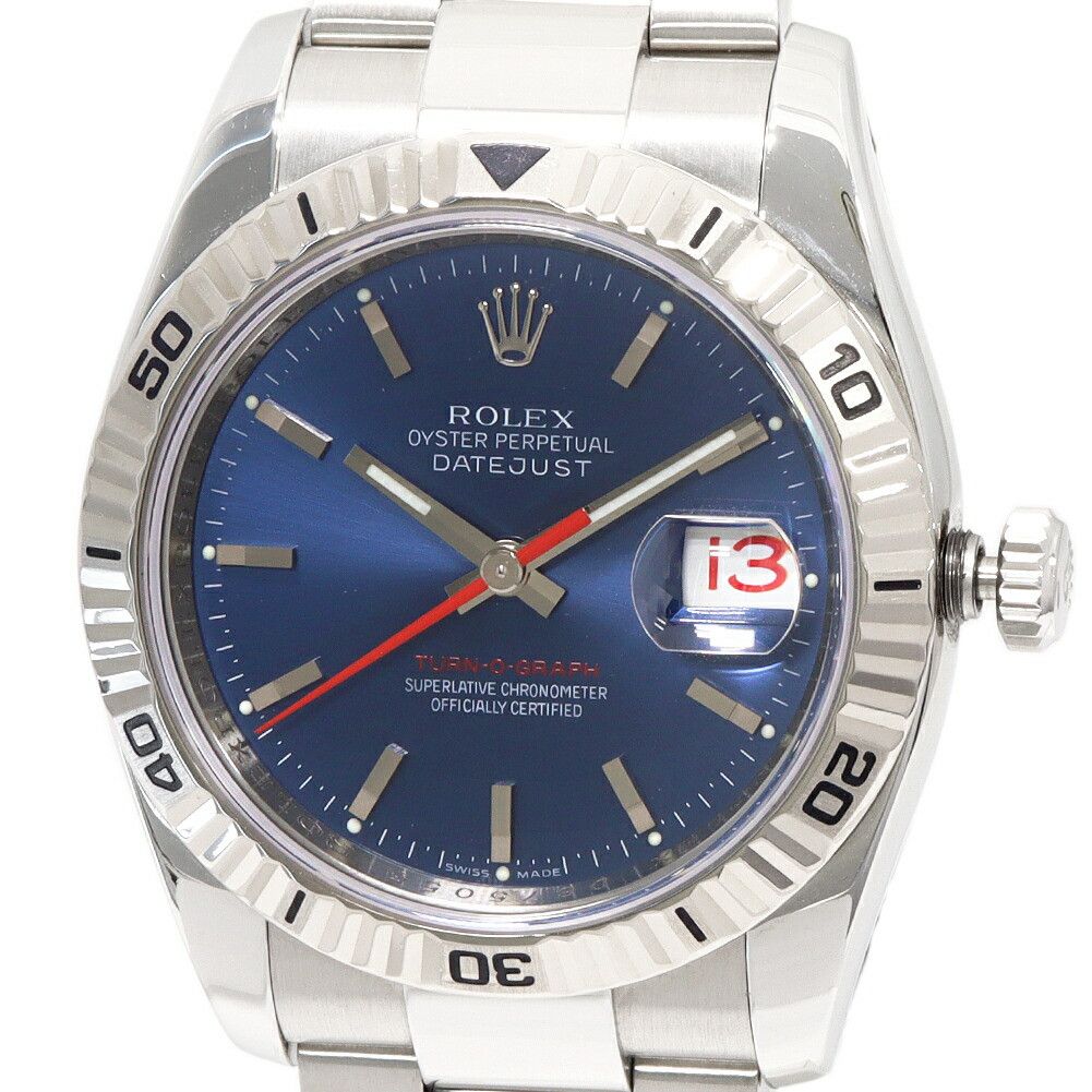 Rolex Rolex Rolex Blue Dial Turn-O-Graph Watch 116264 Calfskin Automatic 116264 DUTY FREE for USA Size ONE SIZE - 1 Thumbnail