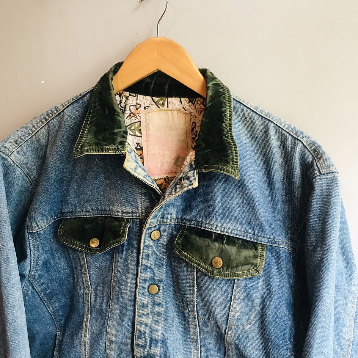 Seditionaries × Vintage Vintage Velour Collar Denim Jacket Size US M / EU 48-50 / 2 - 1 Thumbnail