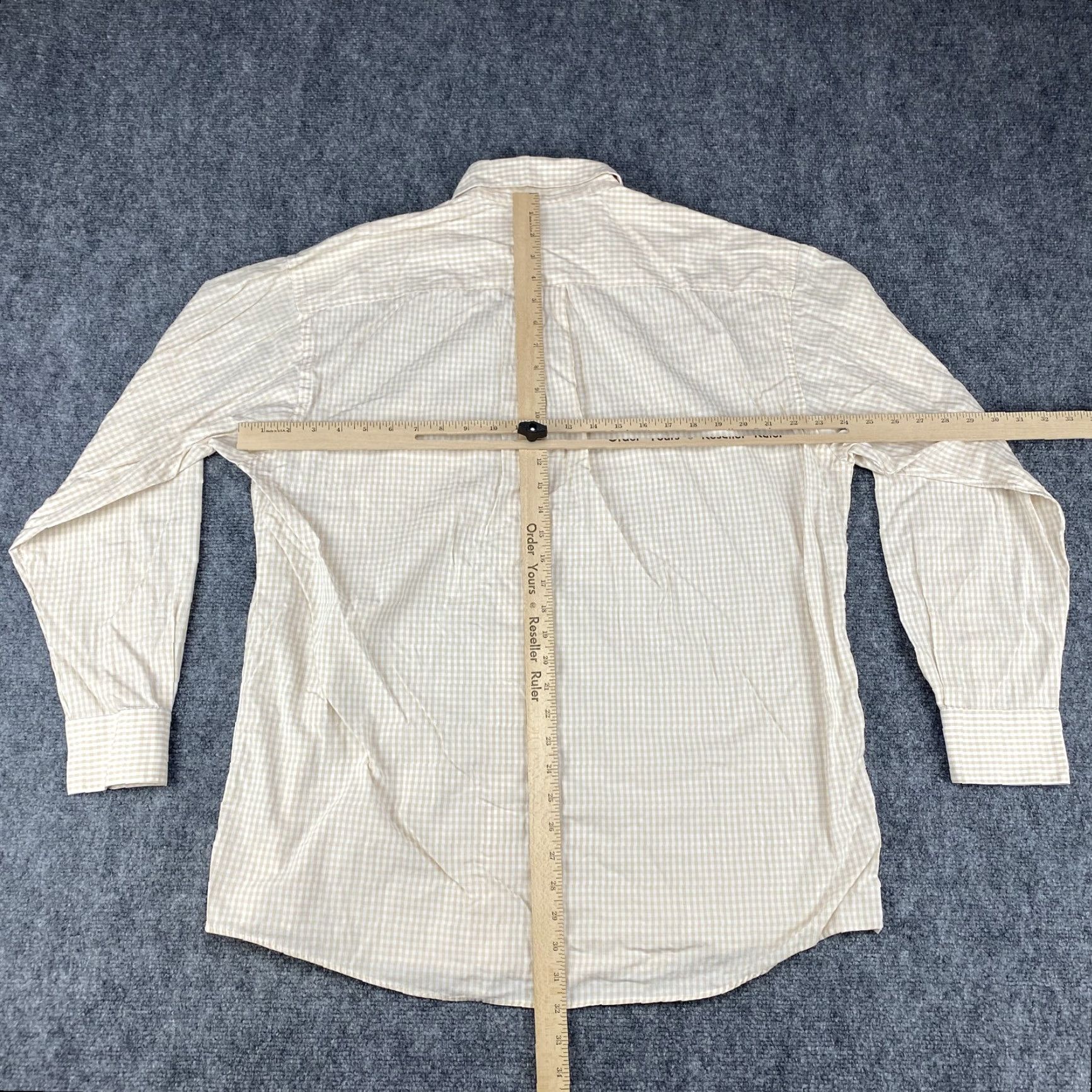 Vintage VINTAGE Bullock & Jones Shirt Mens Large Beige Gingham Check Button Down Long Sleeve USA Size US L / EU 52-54 / 3 - 5 Thumbnail