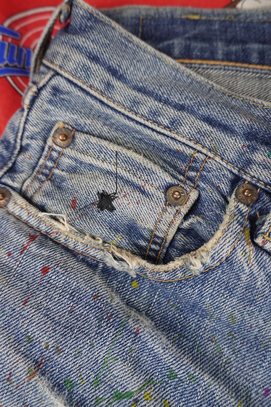 Levi's Vintage Clothing VTG Levi's 502 Big E JAPAN Made Painted Splash Distressed Size US 32 / EU 48 - 8 Thumbnail