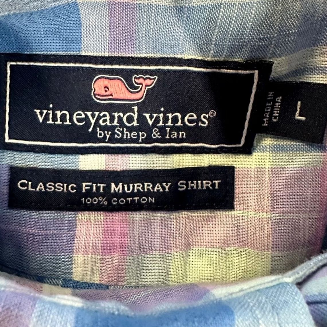 Vineyard Vines VINEYARD VINES Button-Down Shirt Men Large Blue Madras Plaid Classic Fit Murray Size US L / EU 52-54 / 3 - 4 Thumbnail