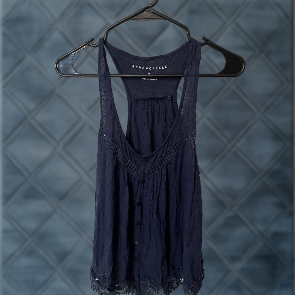 Aeropostale AEROPOSTALE Basic Tank Top Size Small Navy Blue Teens Womens Size S / US 4 / IT 40 - 1 Thumbnail