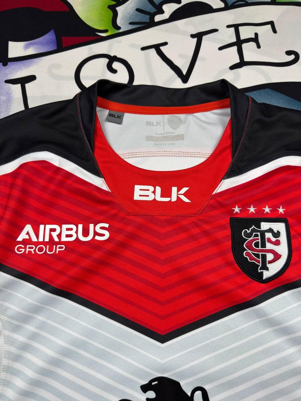 Other BLK Maillot rugby Stade Touluosain Toulouse home Jersey Size US M / EU 48-50 / 2 - 5 Thumbnail