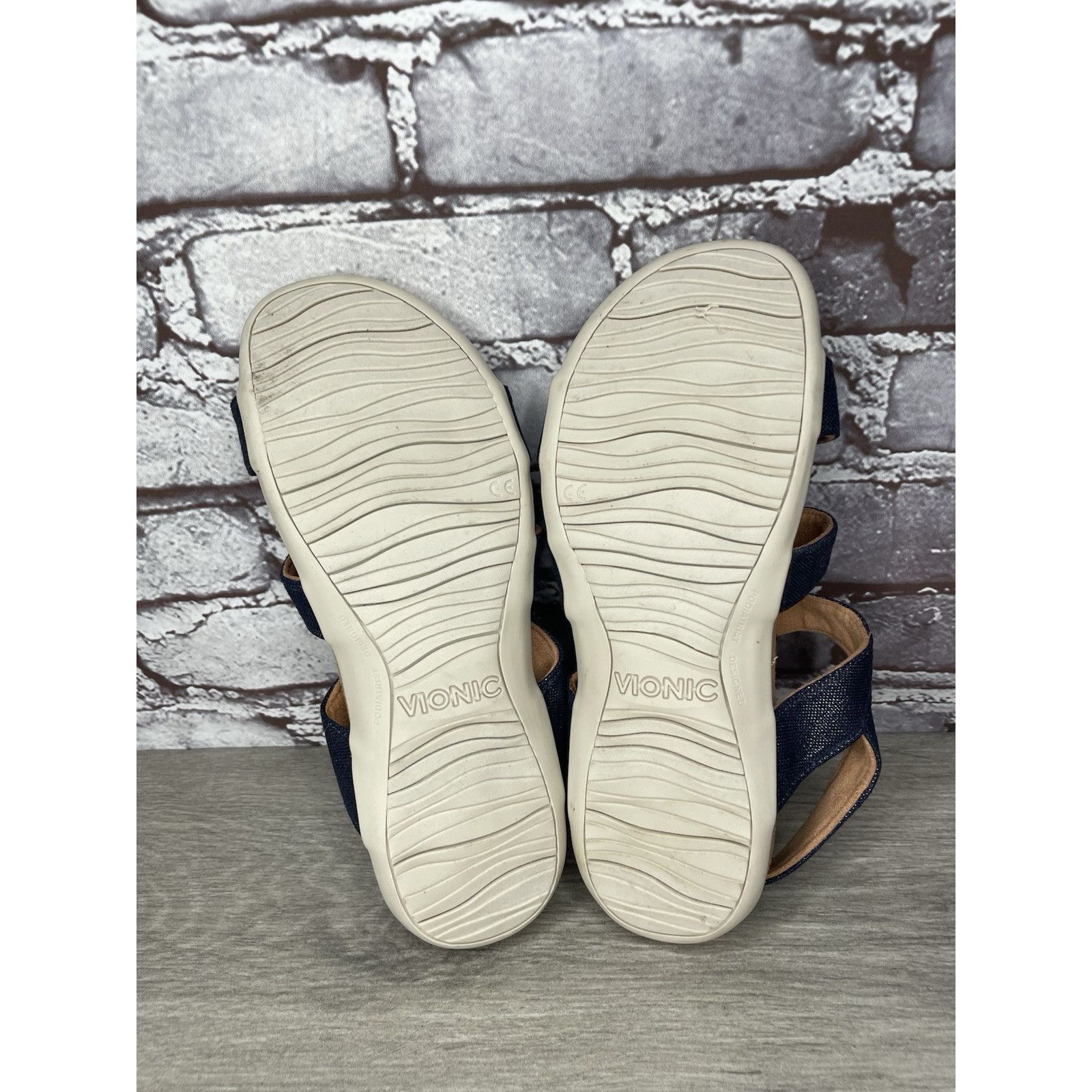 Etonic Vionic Amber Navy Blue Synthetic Adjustable Strappy Sandals Size US 7 / IT 37 - 8 Thumbnail