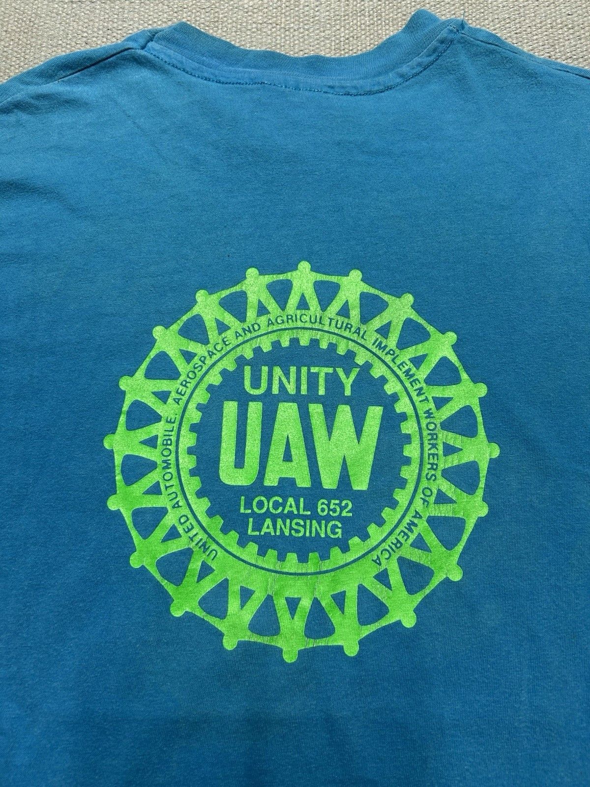 Vintage 80s t shirt local 652 Union Lansing Michigan Hanes cotton XL Size US XL / EU 56 / 4 - 2 Thumbnail