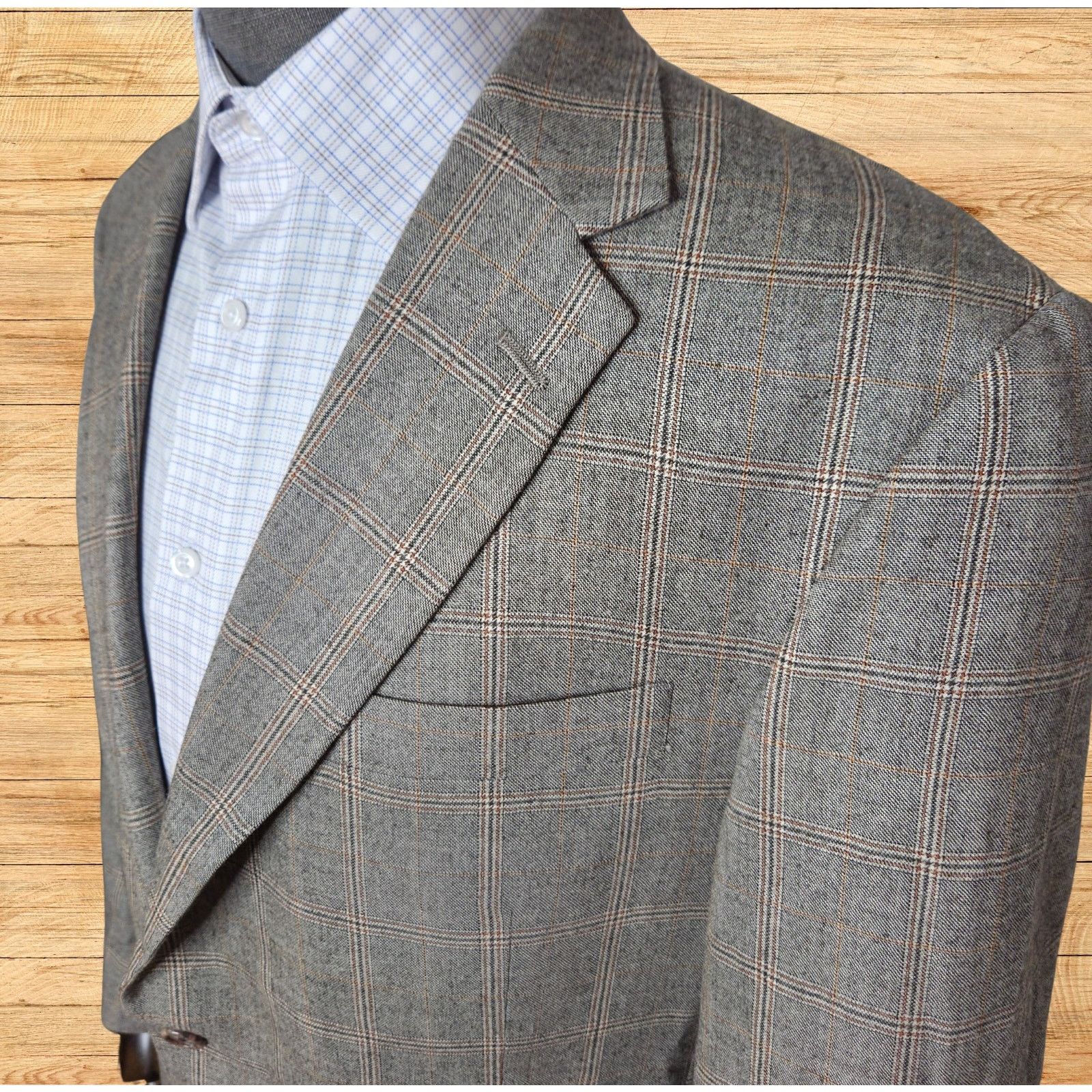 Hart Schaffner Marx Hart Schaffner Marx Sport Coat Mens 44R Wool Light Brown Size 44R - 3 Thumbnail