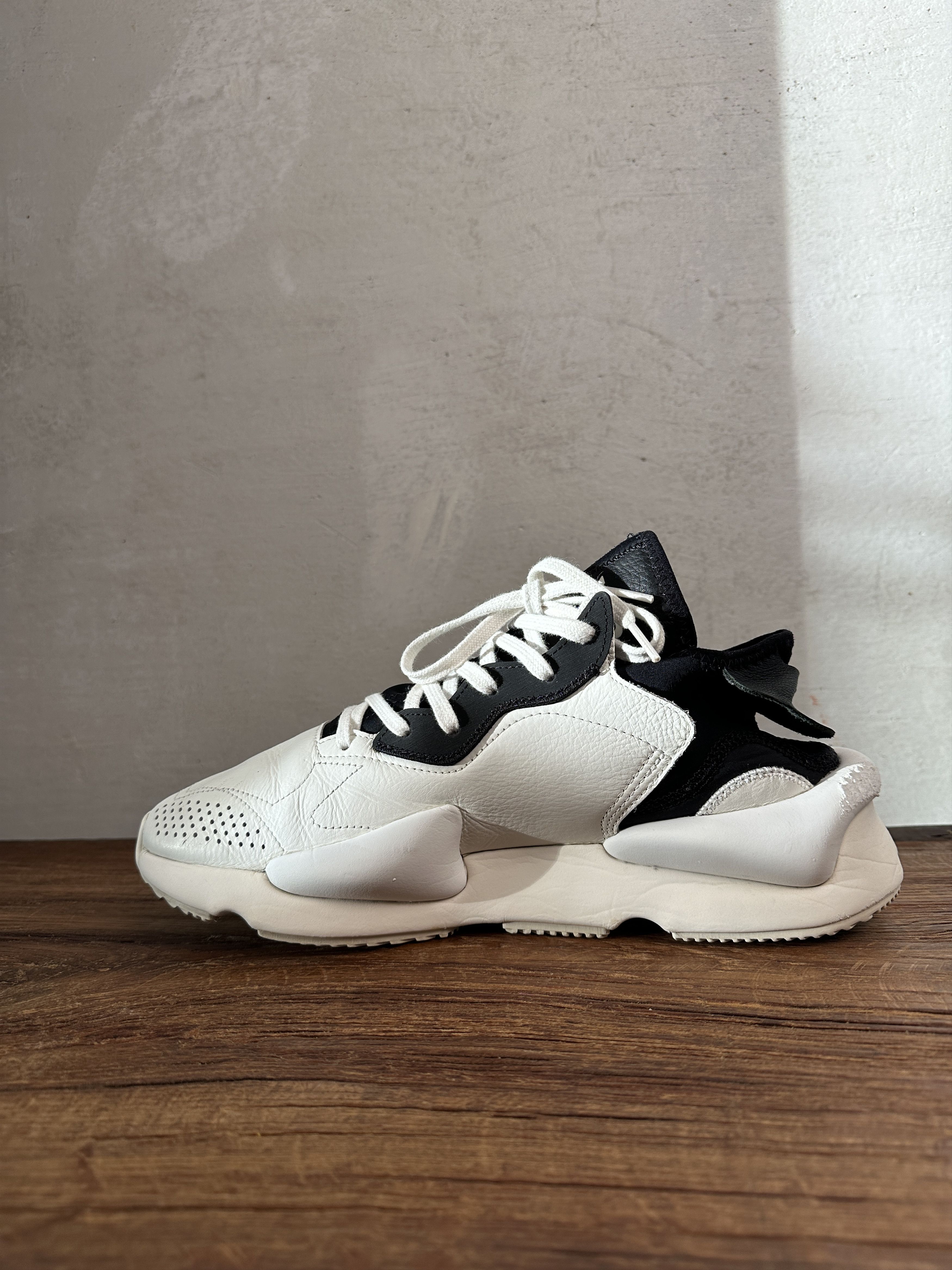 Adidas Y-3 Kaiwa Leather White Black Size US 10.5 / EU 43-44 - 3 Thumbnail