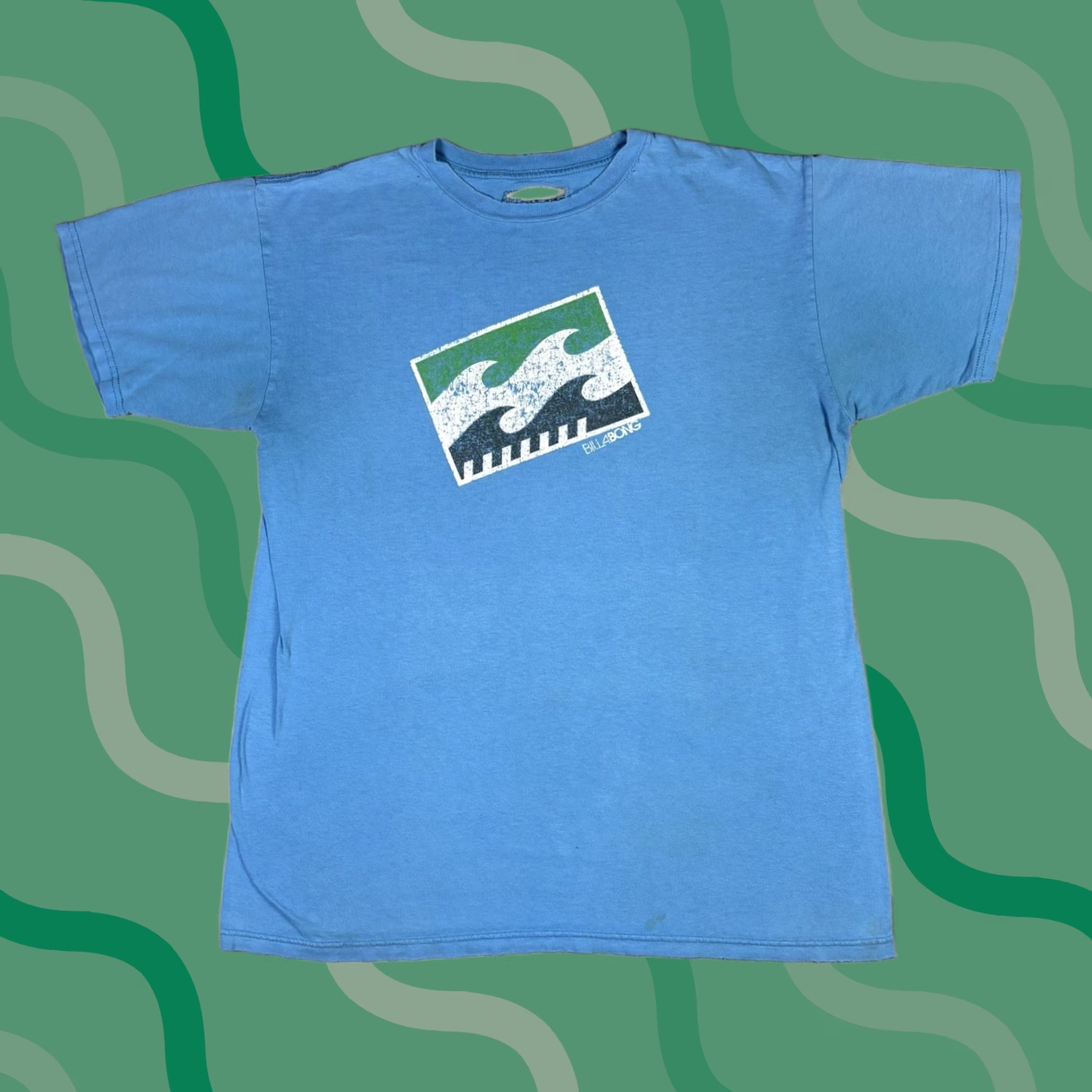 Billabong VINTAGE Billabong T Shirt Logo Print Adult Large Surf Skater Y2K Blue 90s Mens Size US L / EU 52-54 / 3 - 1 Thumbnail