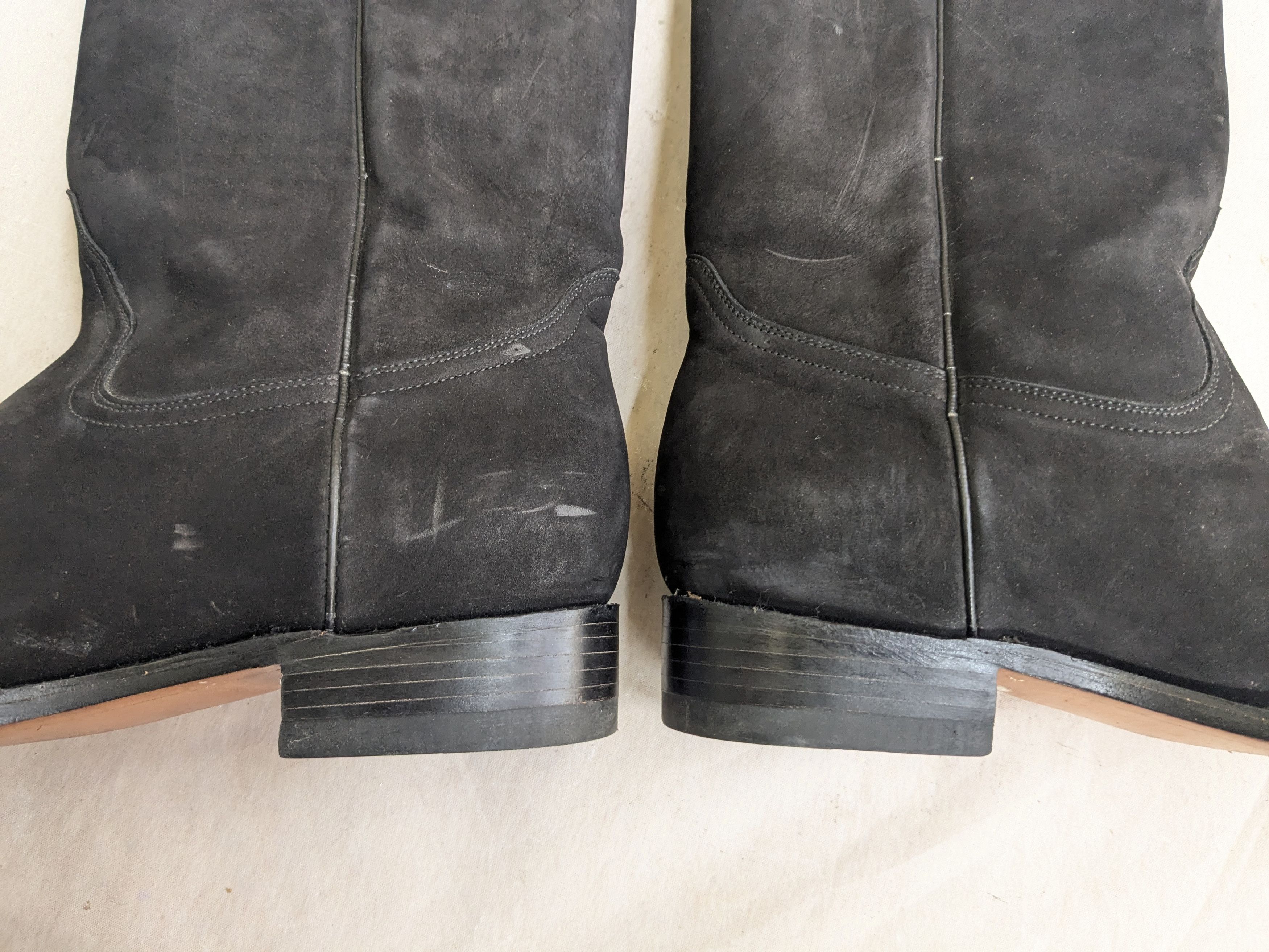 Genuine Leather El Canelo Cowboy Boots Black Suede 10 Leather Botas Size US 10 / EU 43 - 12 Thumbnail