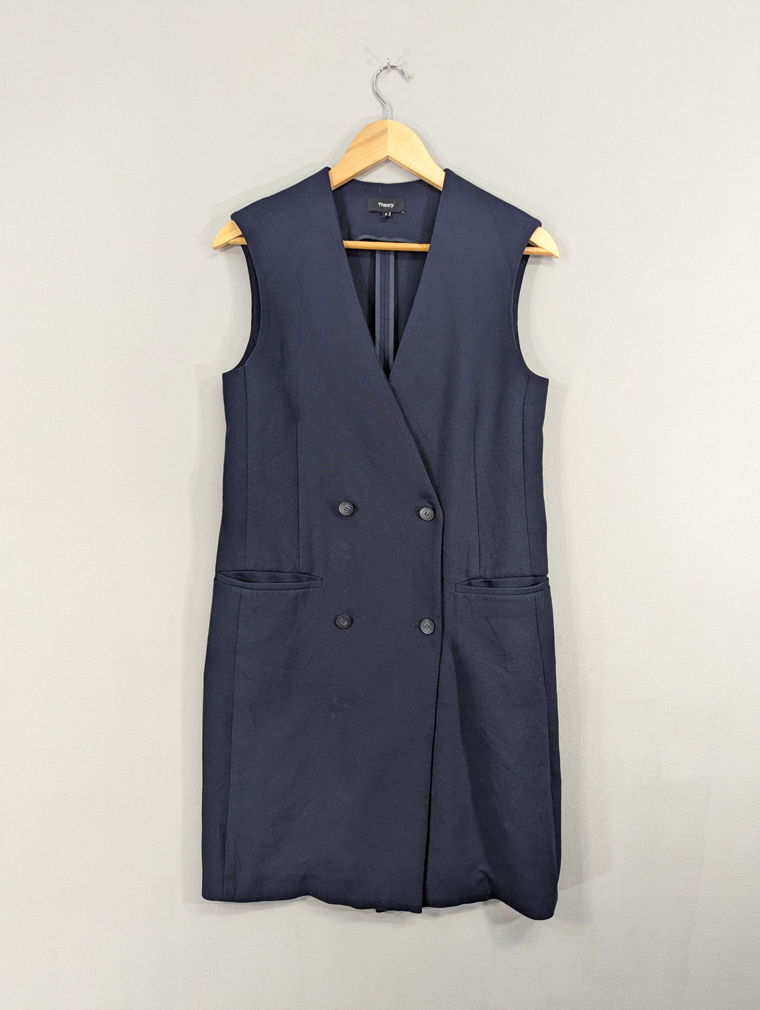 Theory Theory Seam Vest Double Breasted Sleeveless Coat Jacket Size XS / US 0-2 / IT 36-38 - 1 Thumbnail