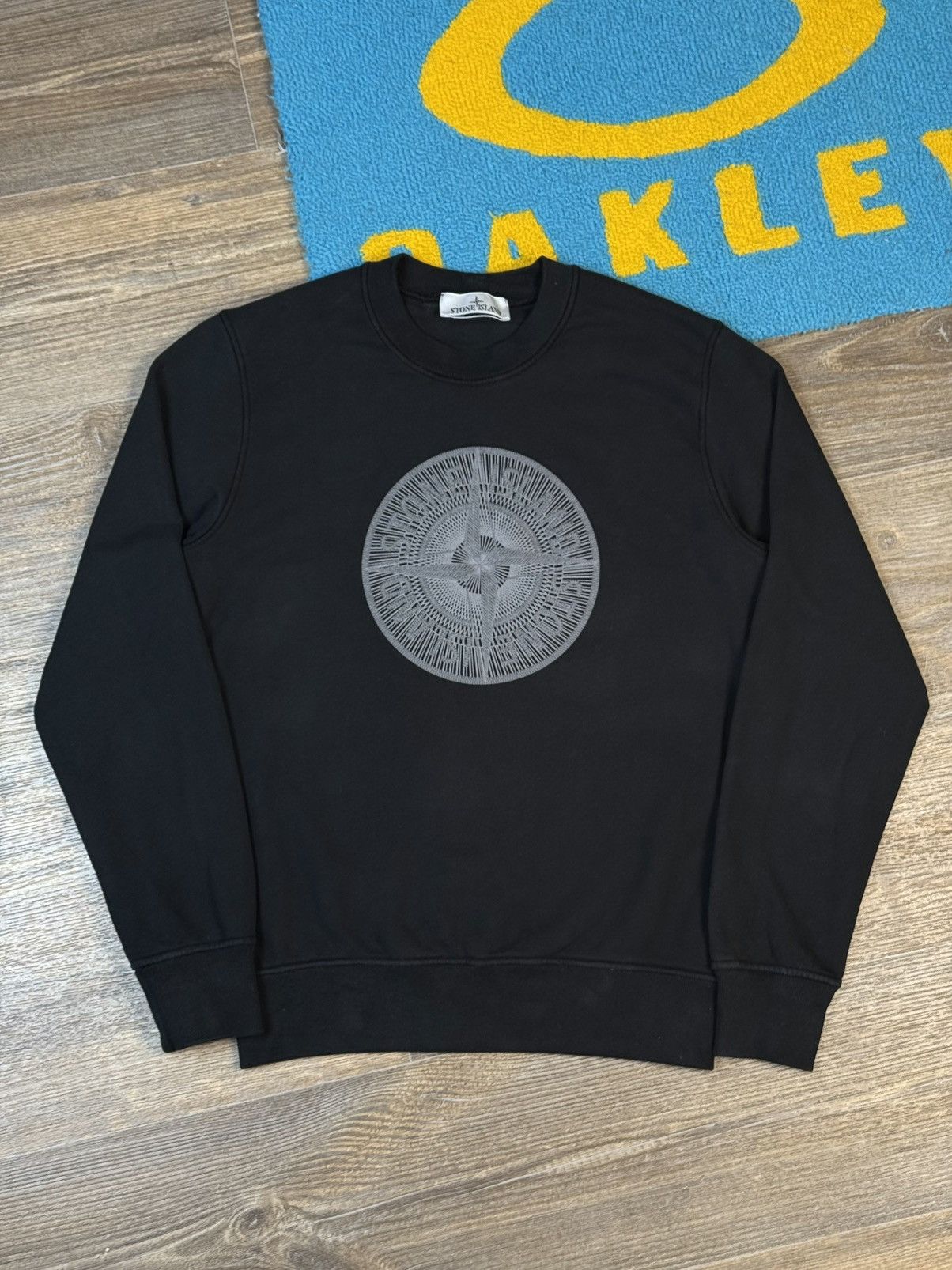 Stone Island Stone Island Rubberized Logo Black Sweatshirt Size US S / EU 44-46 / 1 - 1 Thumbnail