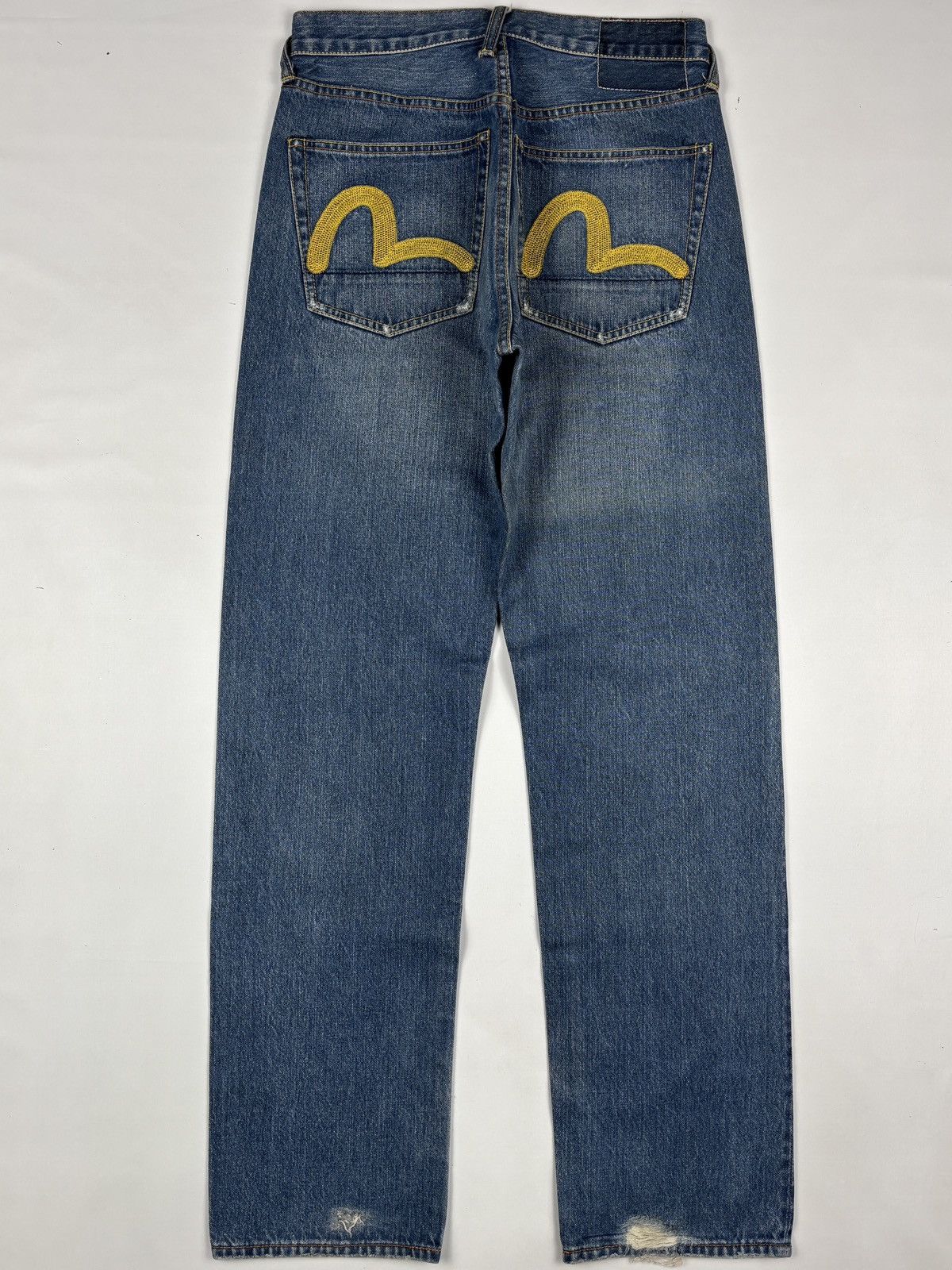 Evisu Embroidered Yellow Seagulls Selvedge Jeans Size US 29 - 1 Thumbnail