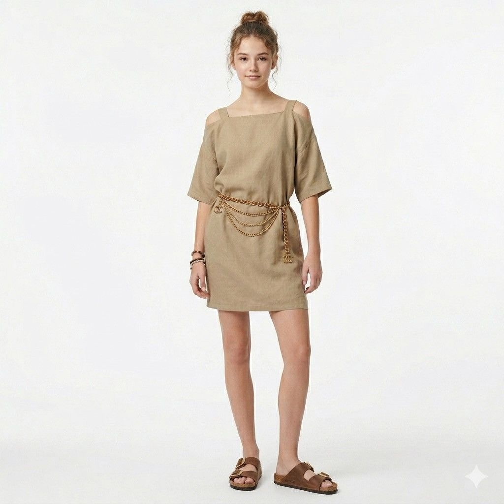 Vintage Vintage Ivory Raw Silk Cut Out Shift Dress - Medium Size M / US 6-8 / IT 42-44 - 1 Thumbnail