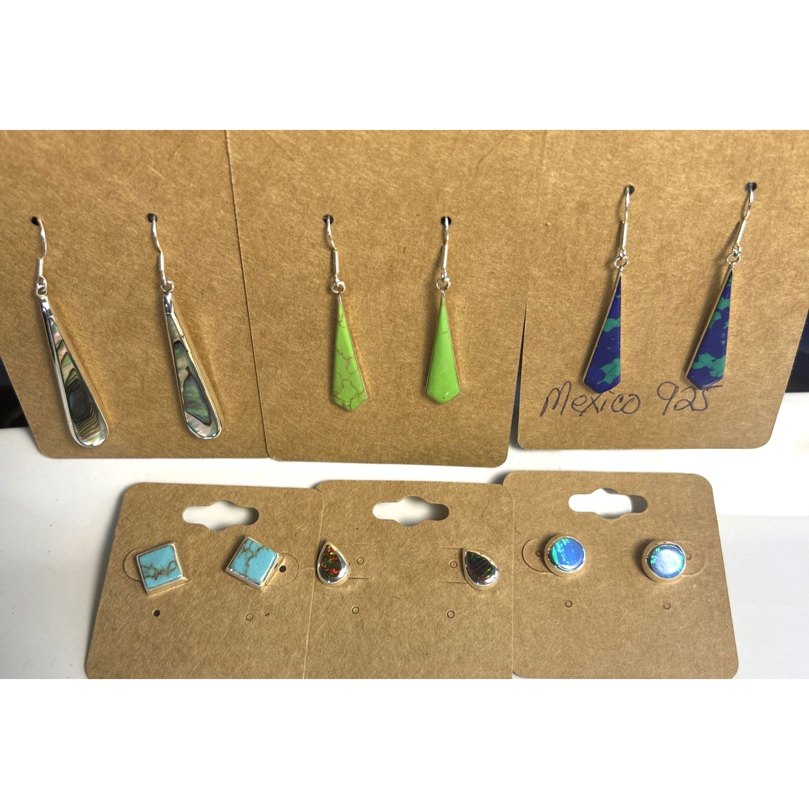Mexicana Sterling Silver Mexican Earrings Lot Bundle 6 Artisan Style Size ONE SIZE - 19 Thumbnail