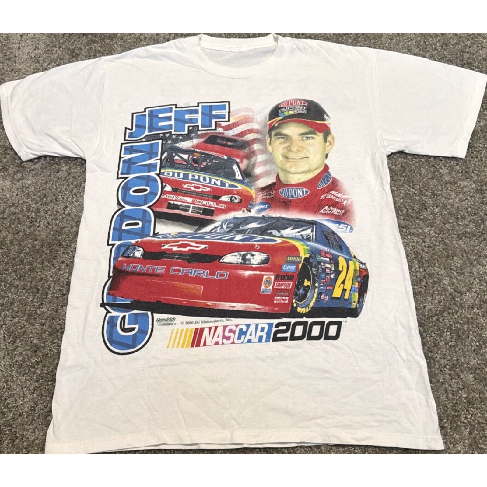 NASCAR VINTAGE NASCAR Jeff Gordon Double-Sided Racing T-Shirt White M Adult Mens NASCAR Shirt 2000s 2000 Y2K Size US M / EU 48-50 / 2 - 2 Thumbnail