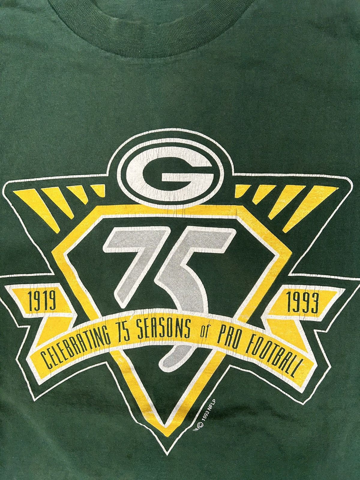 NFL × Vintage Crazy Vintage 90s Essential Green Bay Packers NFL Tee Shirt Size US L / EU 52-54 / 3 - 2 Thumbnail