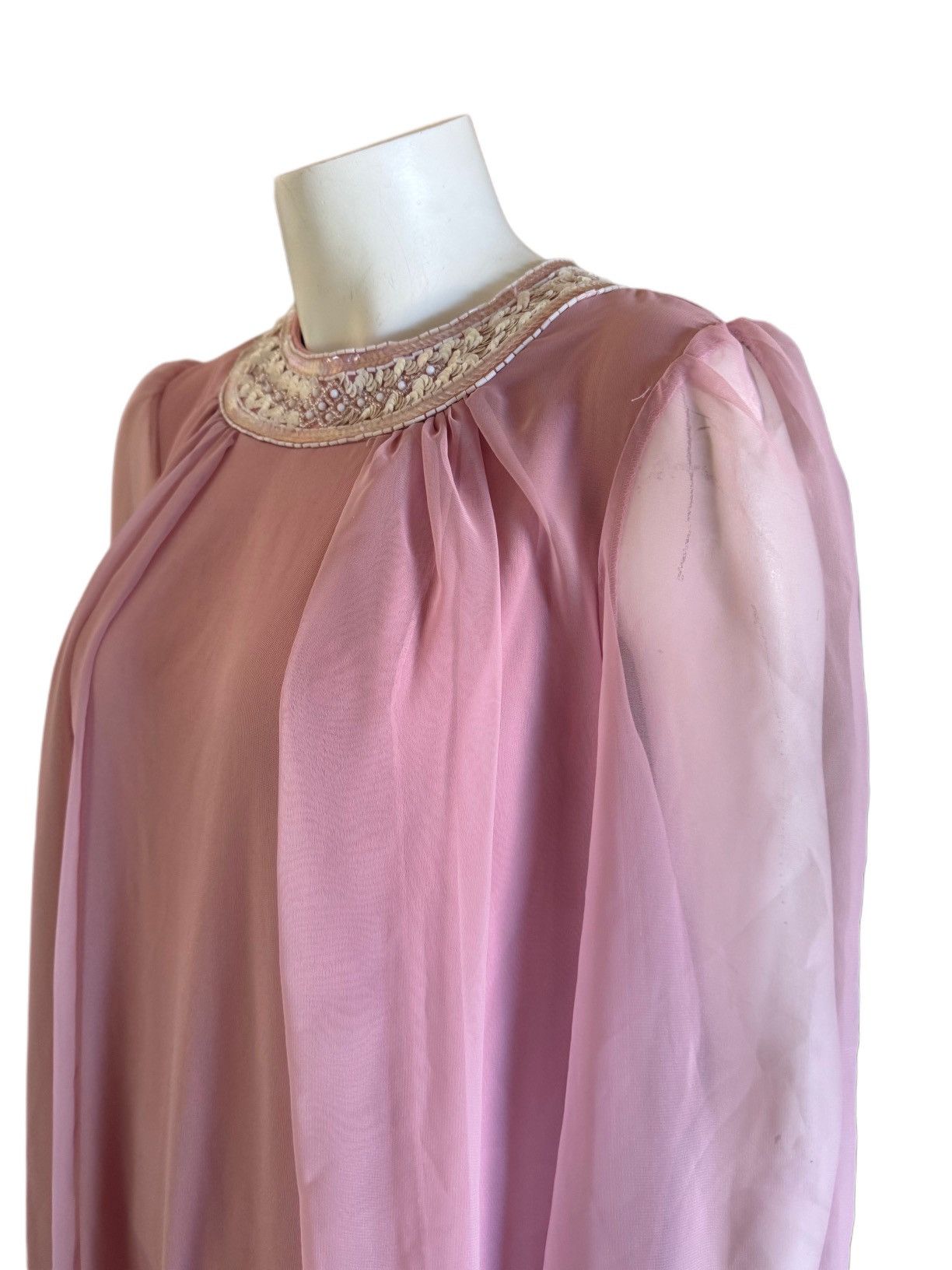 Vintage Vintage late 60s - 70s romantic hostess evening dress sequin Size M / US 6-8 / IT 42-44 - 3 Thumbnail