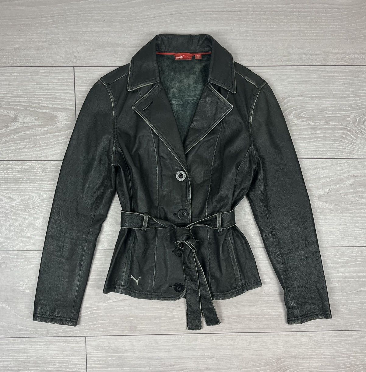 Puma Puma Vintage Rare Y2K Black Leather Jacket Size S / US 4 / IT 40 - 1 Thumbnail