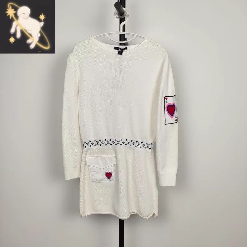 Louis Vuitton Louis Vuitton Solitaire Print White Long Sleeve Dress Size XS / US 0-2 / IT 36-38 - 1 Thumbnail