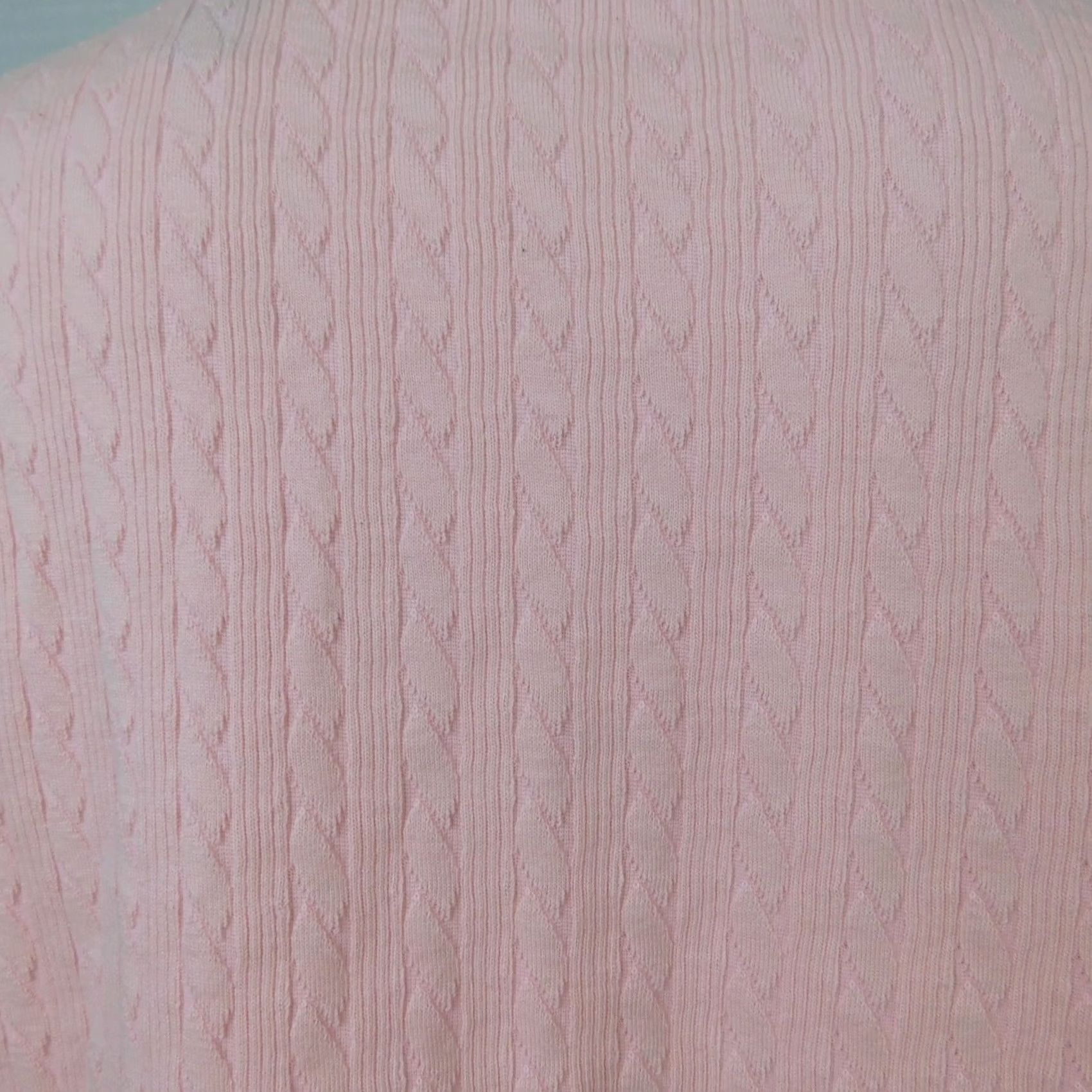 Vintage Karen Scott Pink Cable Knit T-Shirt Large Crew Neck Short Sleeve Women's Casual Size L / US 10 / IT 46 - 3 Thumbnail