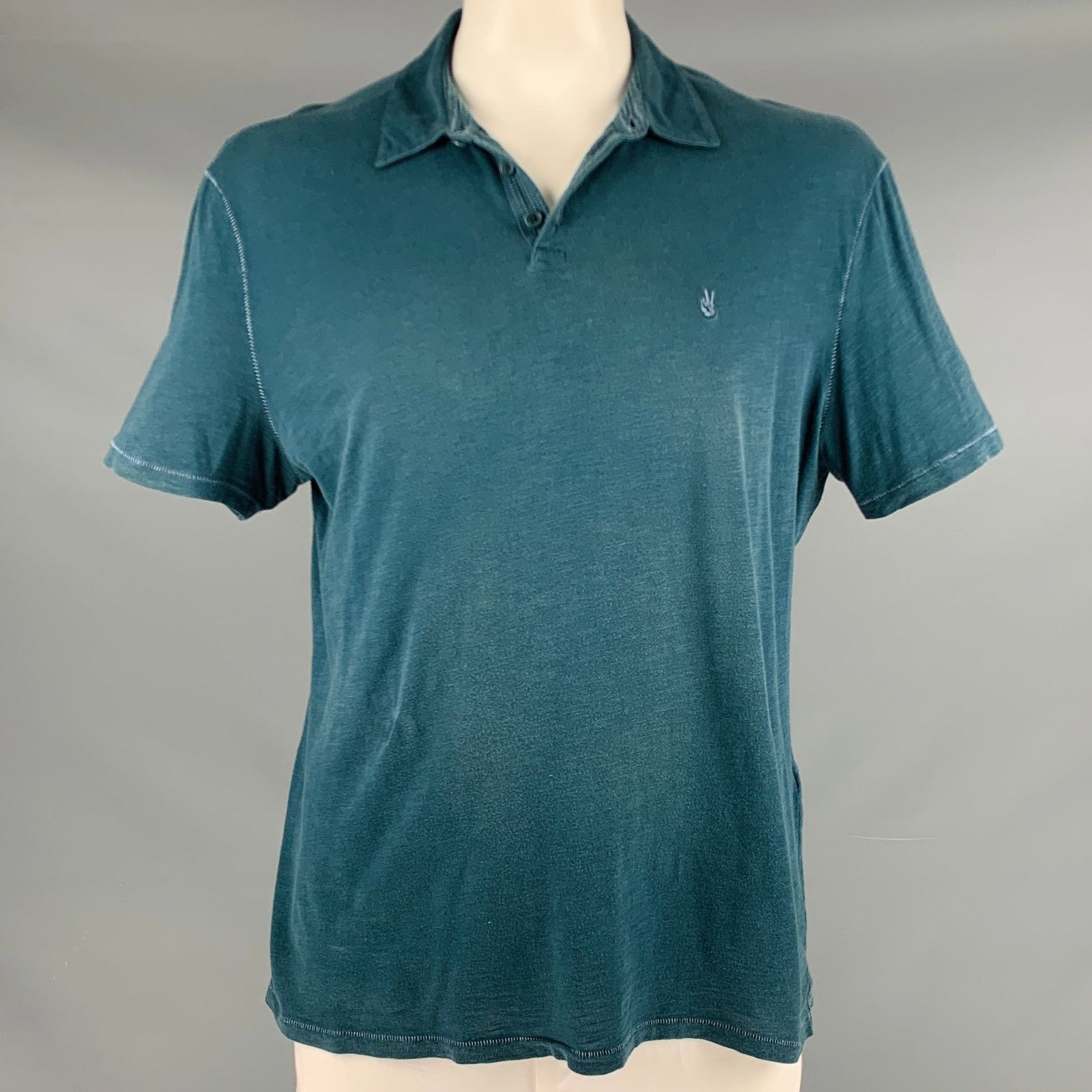 John Varvatos JOHN VARVATOS * U.S.A. Size L Teal Cotton Buttoned Polo Size US L / EU 52-54 / 3 - 1 Thumbnail
