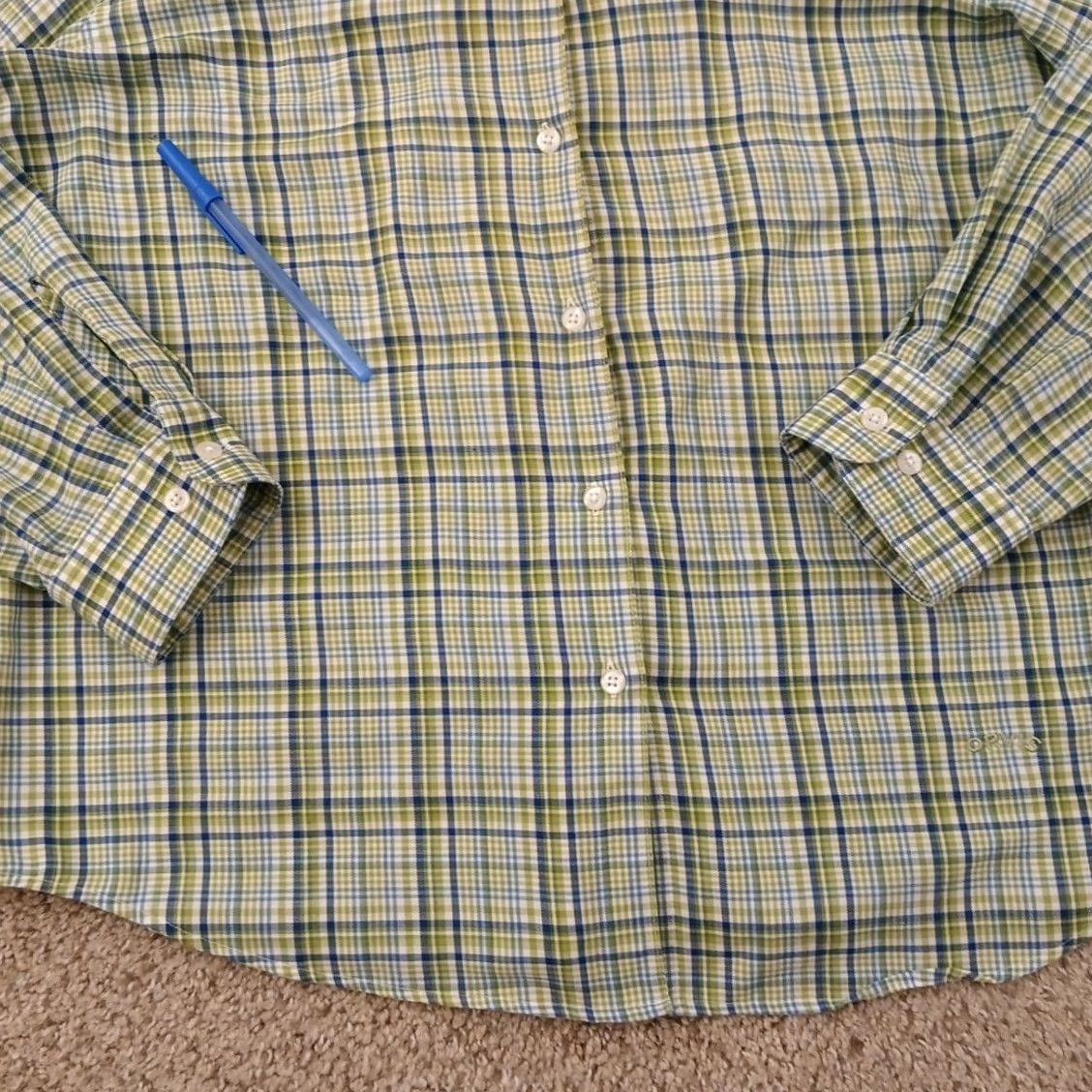 Orvis Orvis Shirt Womens 14 Green Plaid Long Sleeve Button-Up Cotton Blend Regular, Womens, Button-Up, 14, Green, Plaid, Long Sleeve Size XL / US 12-14 / IT 48-50 - 3 Thumbnail