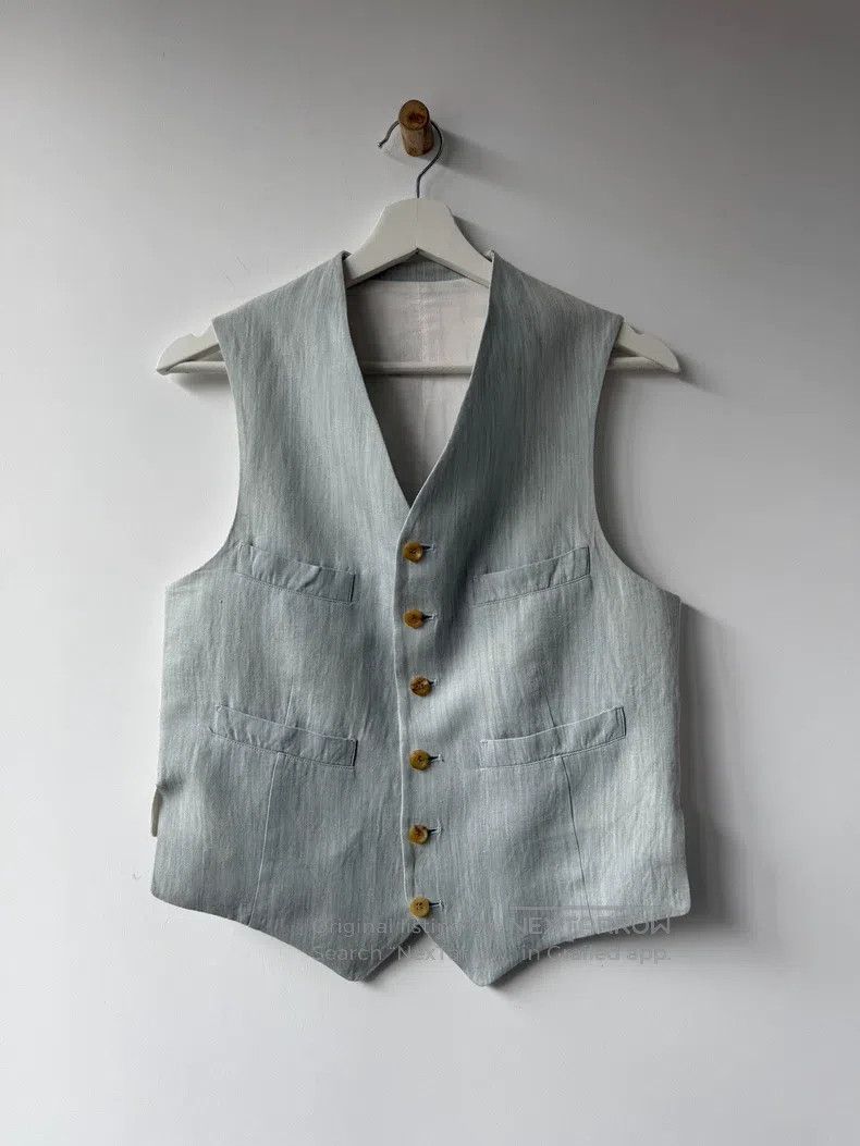 Yohji Yamamoto Yohji Yamamoto size os 90S plant-dyed linen vest Size US M / EU 48-50 / 2 - 2 Thumbnail