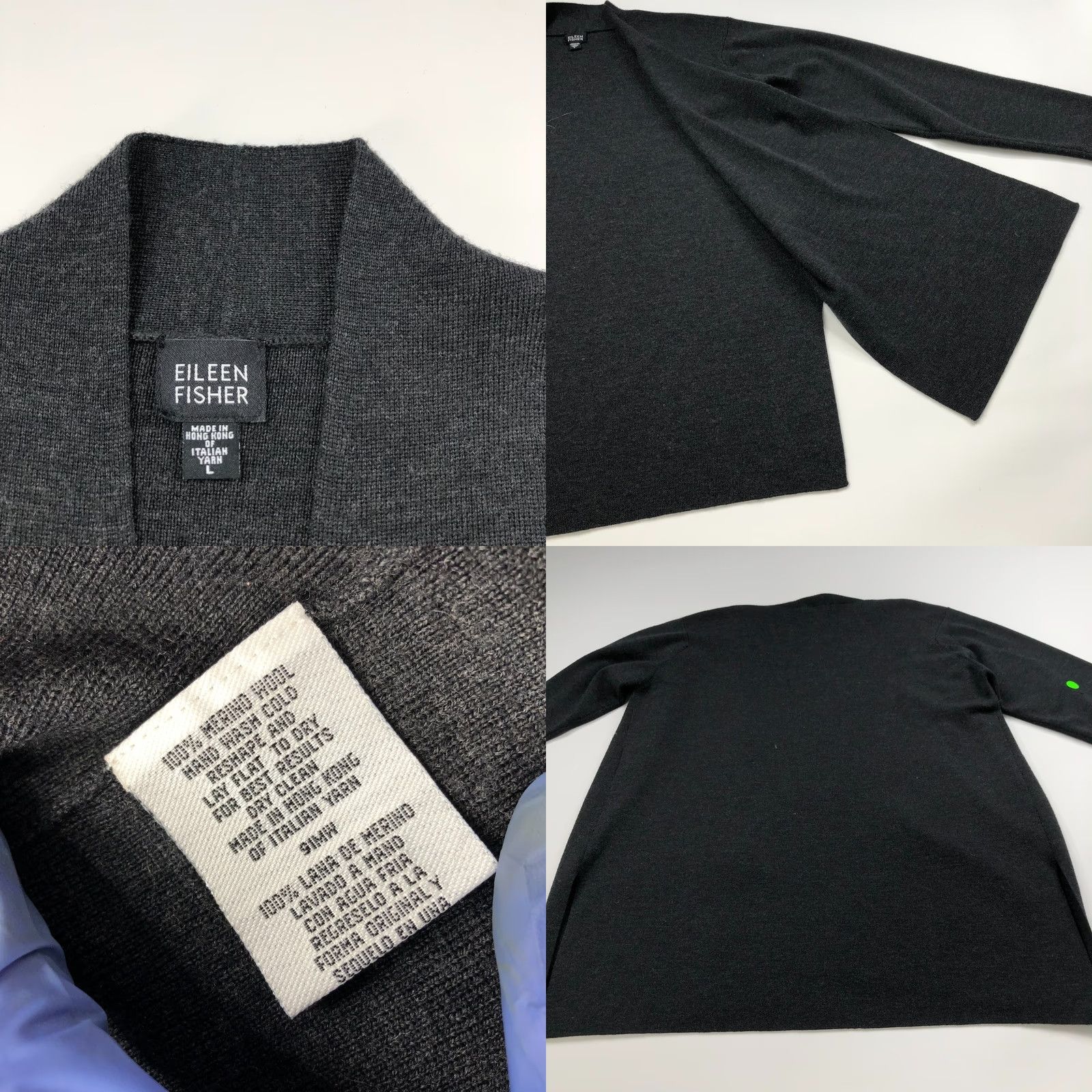 Eileen Fisher Eileen Fisher Cardigan Merino Wool V-Neck Sweater Gray L Women"} Size L / US 10 / IT 46 - 8 Thumbnail