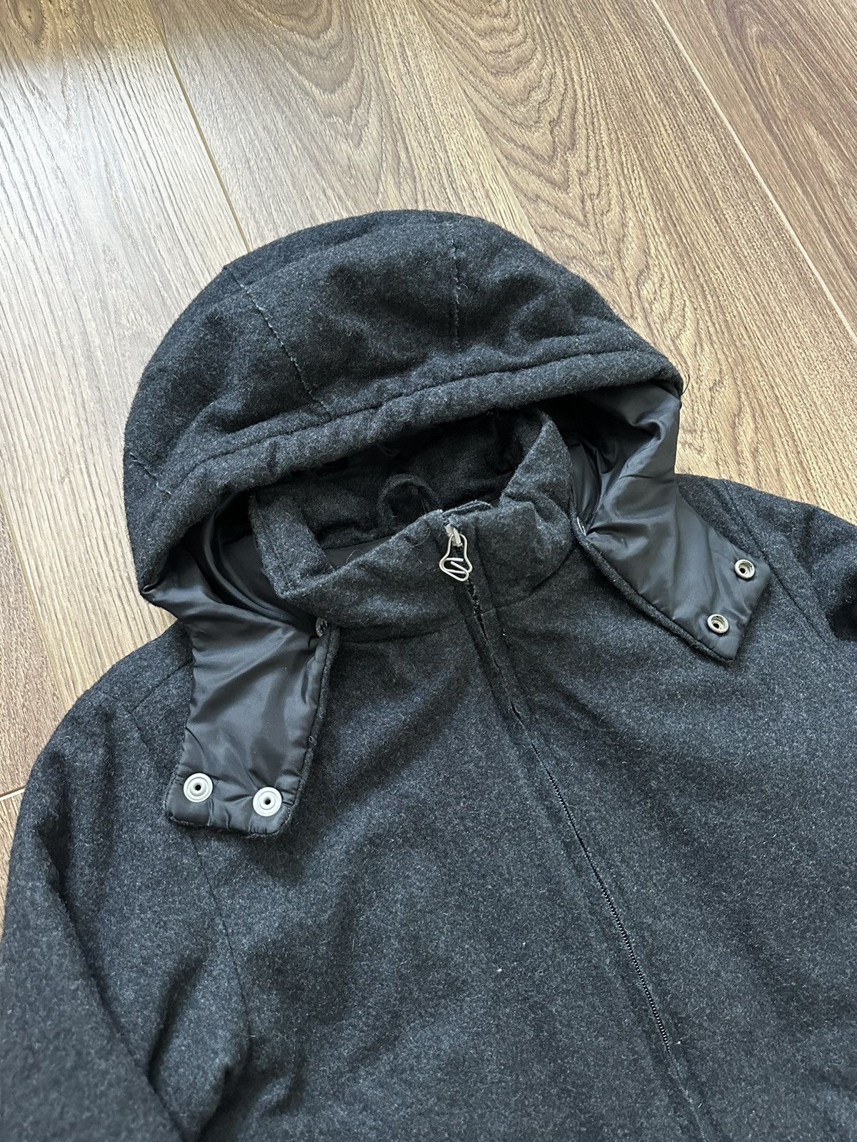 Diesel × Vintage Diesel Vintage Disstressed Patch Pocket Wool Hooded Jacket Size L / US 10 / IT 46 - 9 Thumbnail