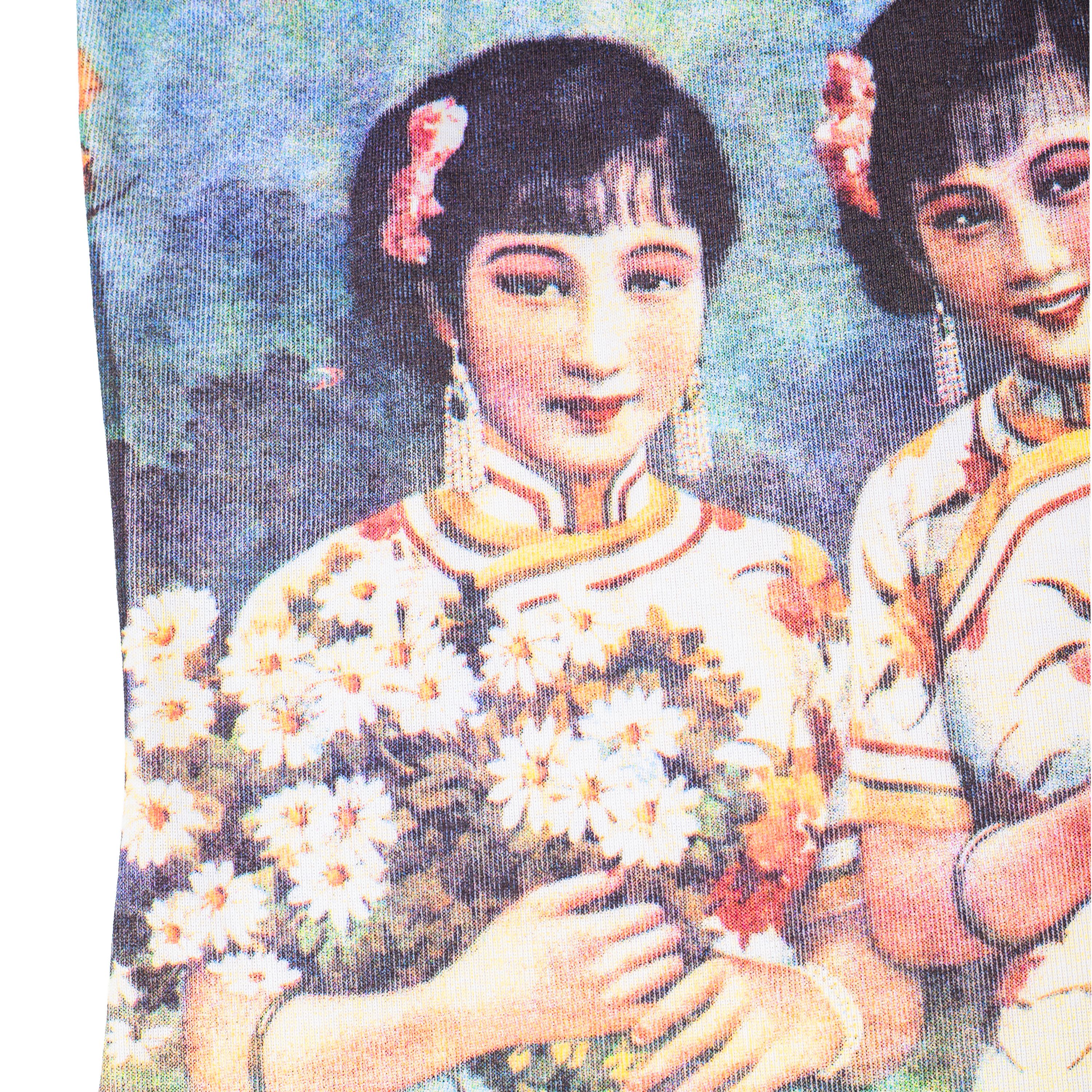 Vintage Space Blue Mini Dress with Propaganda Kwong Sang Print Size M / US 6-8 / IT 42-44 - 2 Thumbnail