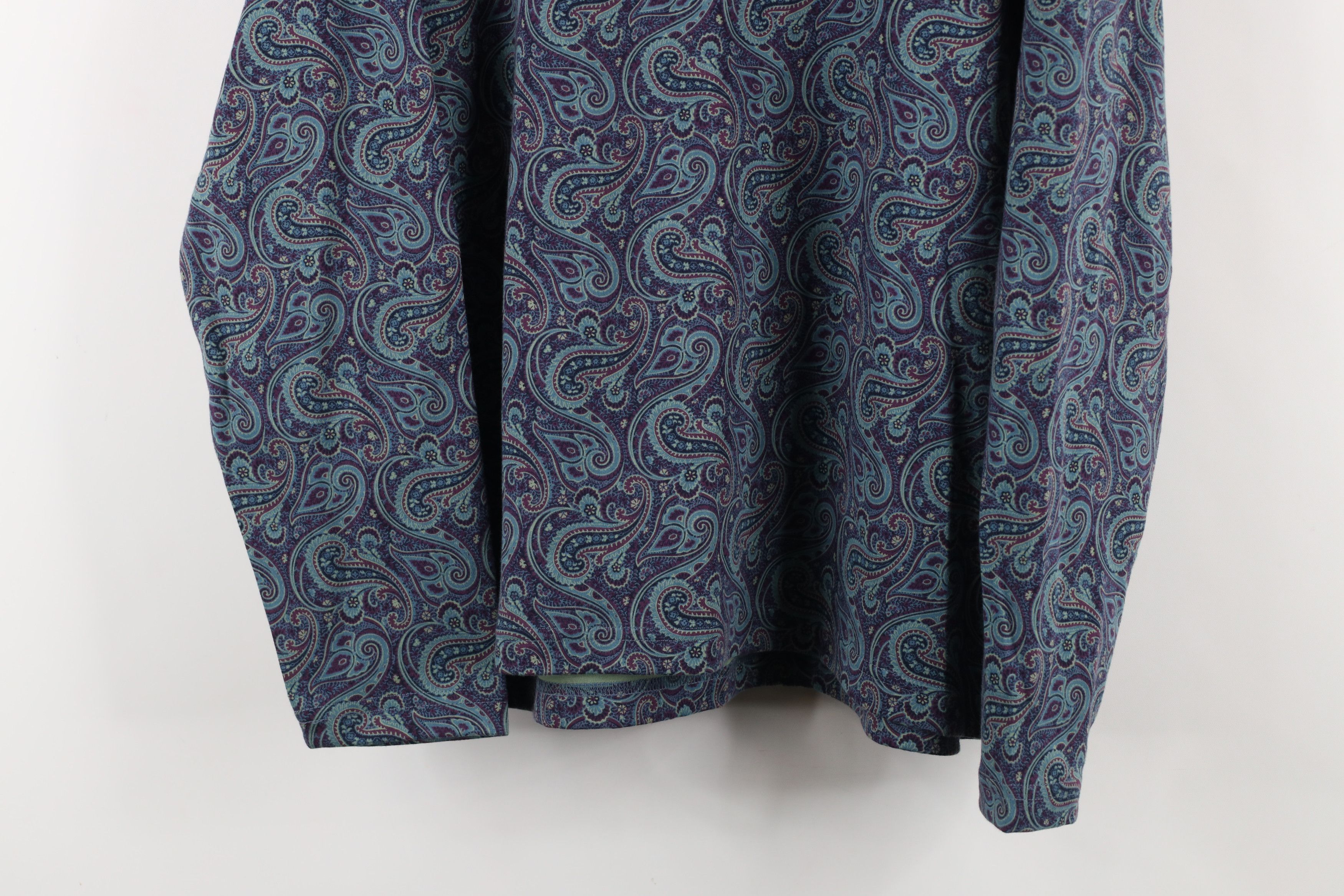 Lands' End × Vintage Vintage 90s Lands End All Over Print Turtleneck T-Shirt Size XL / US 12-14 / IT 48-50 - 3 Thumbnail
