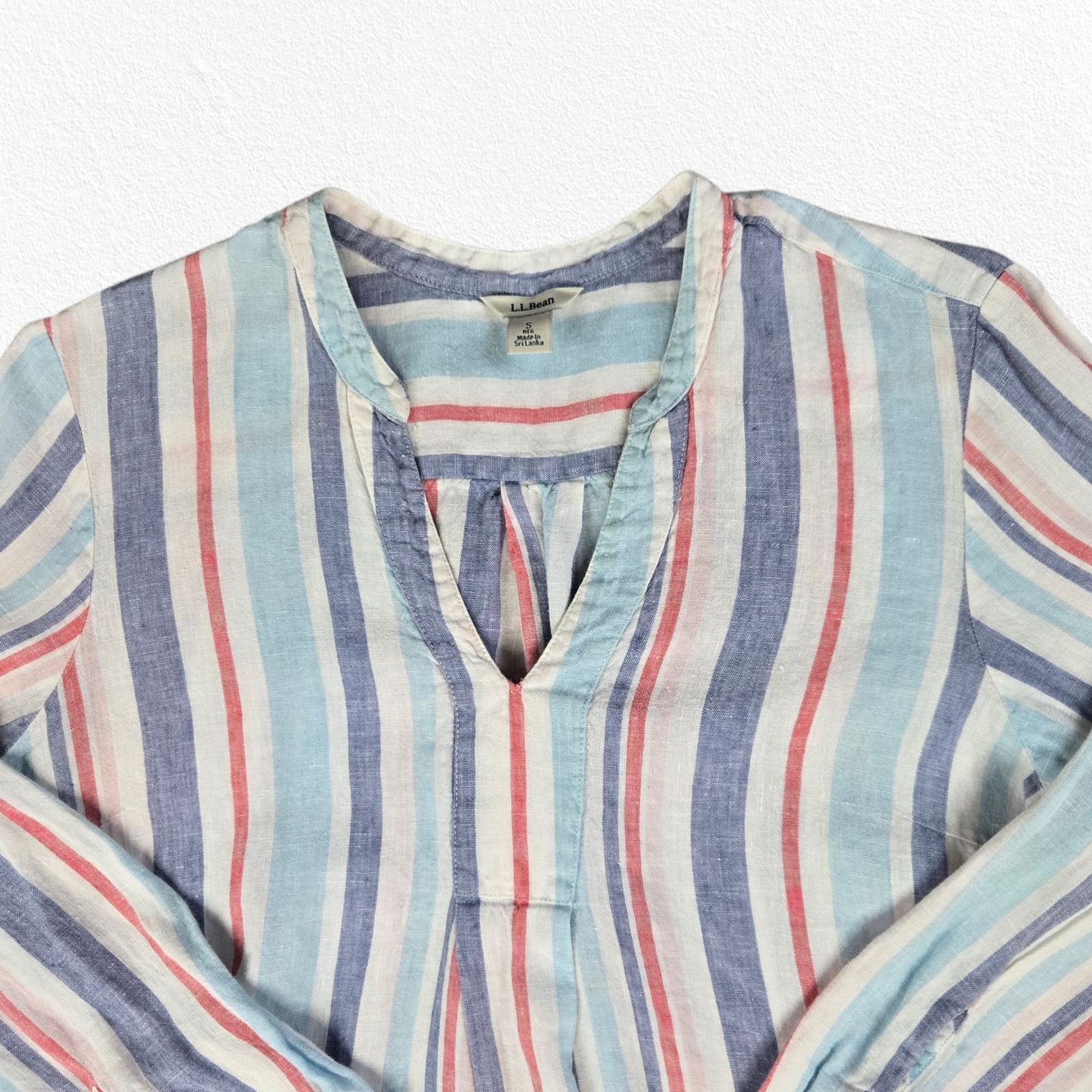 L.L. Bean L.L. Bean 100% Linen Blue White Stripe Tunic Size Small Size S / US 4 / IT 40 - 3 Thumbnail