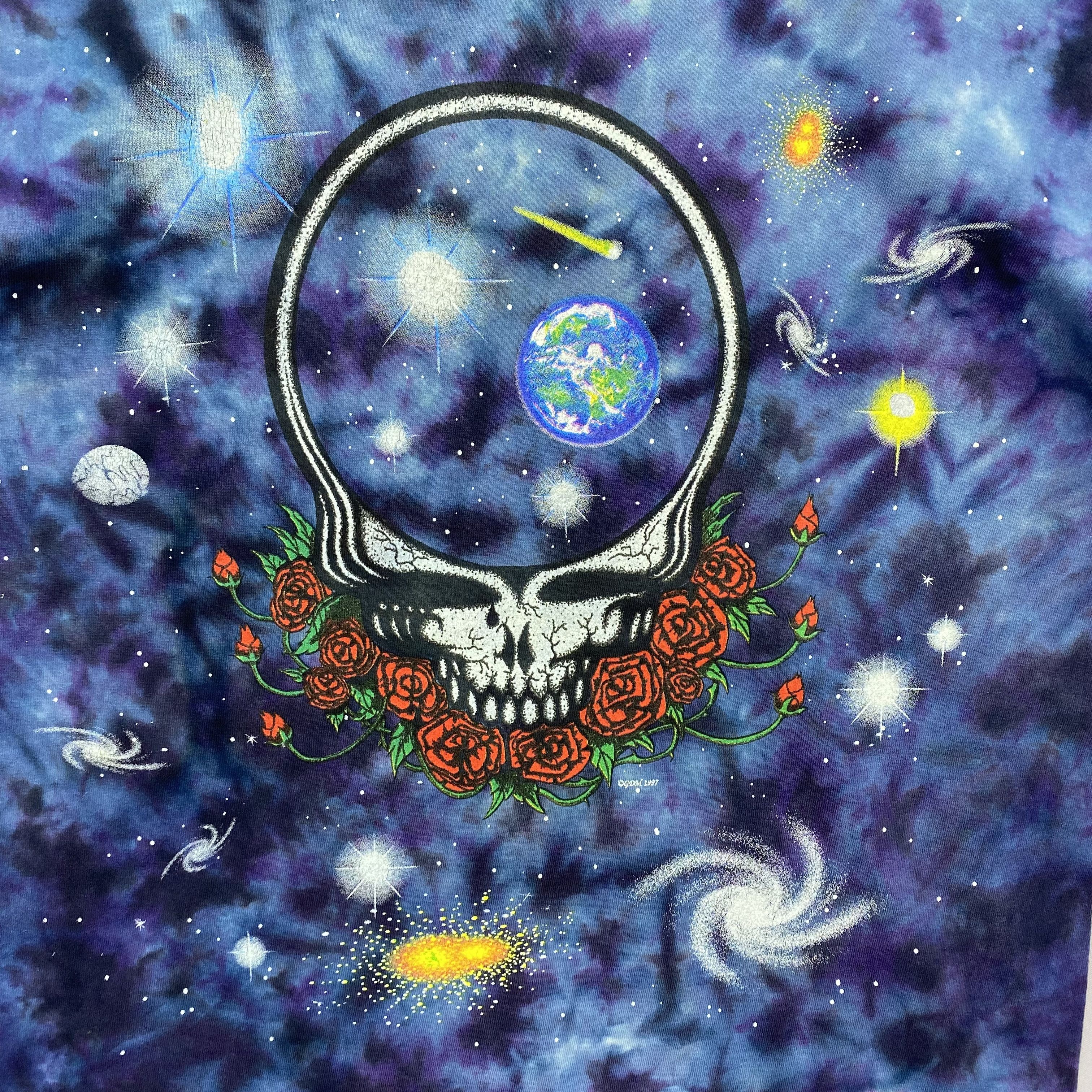 Band Tees × Vintage Vintage 90s Grateful Dead T-Shirt Space Your Face Dye Tee Size US L / EU 52-54 / 3 - 3 Thumbnail