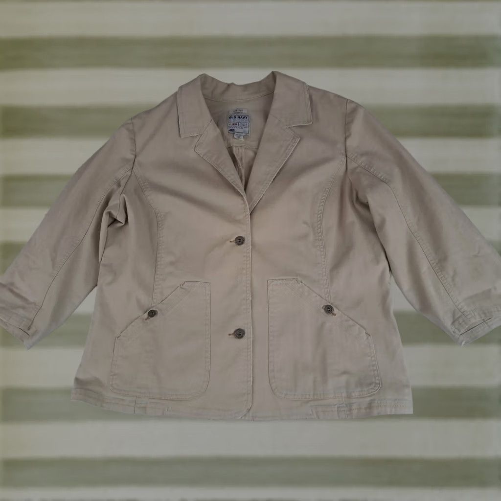 Old Navy VINTAGE Old Navy Beige Blazer Jacket Women Adult XXL Size XXL / US 16-18 / IT 52-54 - 1 Thumbnail