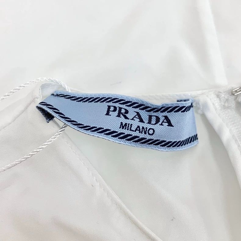 Prada Prada White triangle cotton round-neck sleeveless shirt ve Size XS / US 0-2 / IT 36-38 - 6 Thumbnail