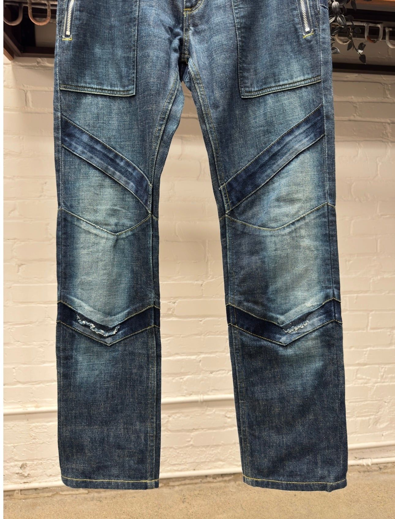 Undercover AW2001 Undercover ‘D.A.F.V.’ Patch Layered Blue Skinny Denim Size US 30 / EU 46 - 2 Thumbnail