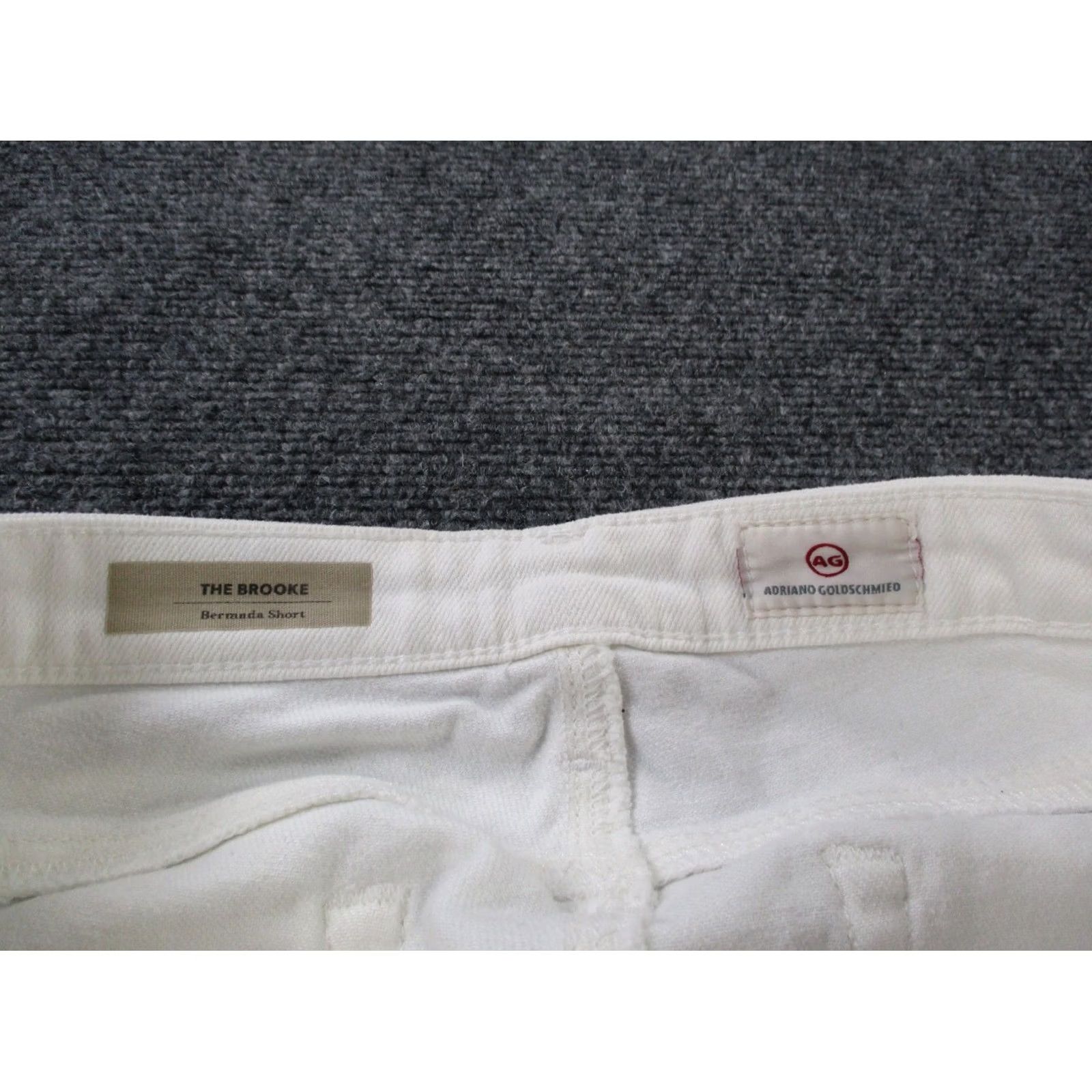 Denime AG Adriano Goldschmied Jeans Bermuda Womens 32 White Denim Brooke Regular Folded Hem AG USA Made NEW Size 24" / US 00 / IT 34 - 6 Thumbnail