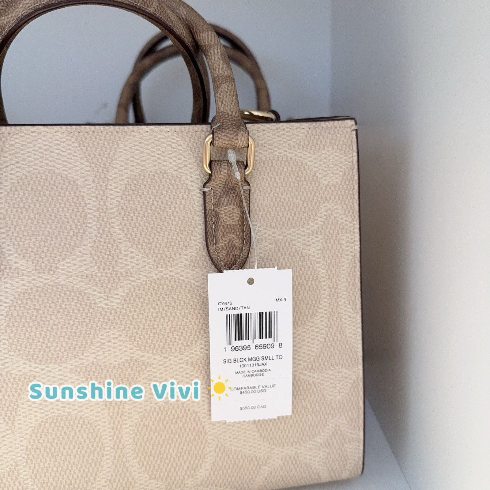 Coach NWT Coach Maggie Small Tote Bag Signature Canvas CY676 Size ONE SIZE - 9 Thumbnail