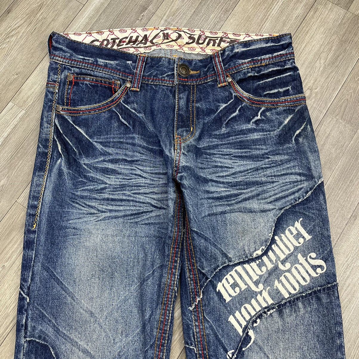 Gotcha × Vintage Vintage Gotcha Big Logo Distressed Faded Denim Jeans Size US 32 / EU 48 - 13 Thumbnail