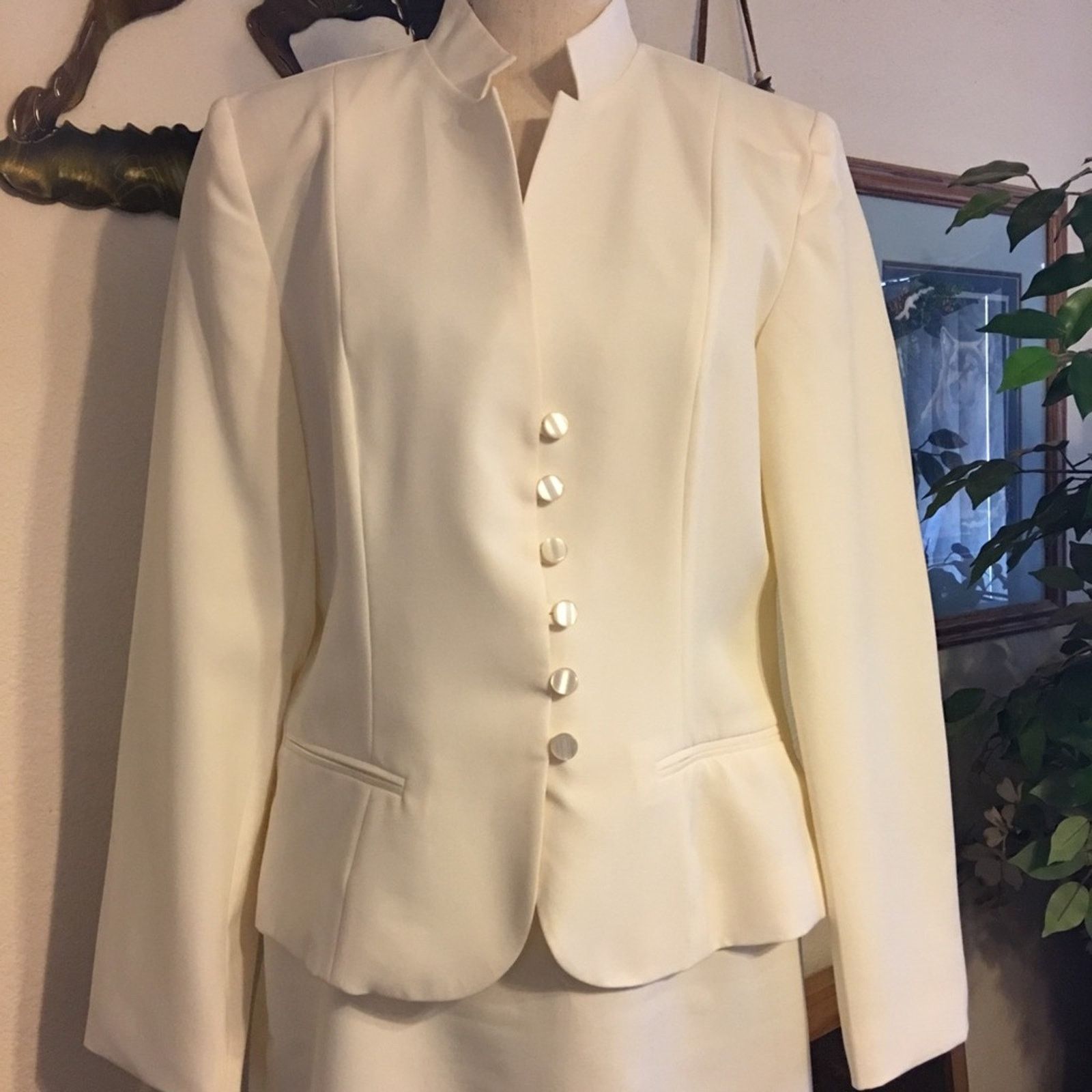 Other Metro Style cream button jacket and skirt set 10 Size L / US 10 / IT 46 - 3 Thumbnail