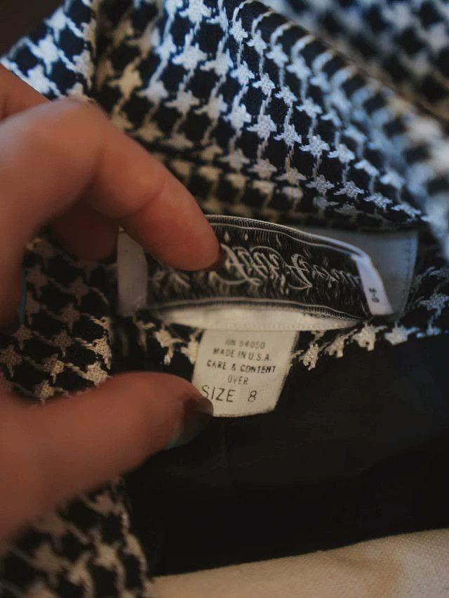 Dior Dior Vintage New Look Houndstooth Waisted Top US8 Size M / US 6-8 / IT 42-44 - 5 Thumbnail