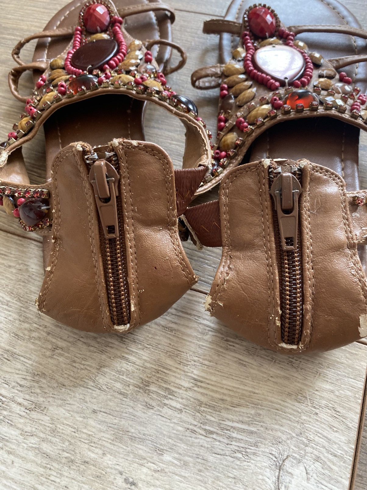 Other VINTAGE PAPRIKA BEADED EMBELLISHED SANDALS Size US 7 / IT 37 - 6 Thumbnail