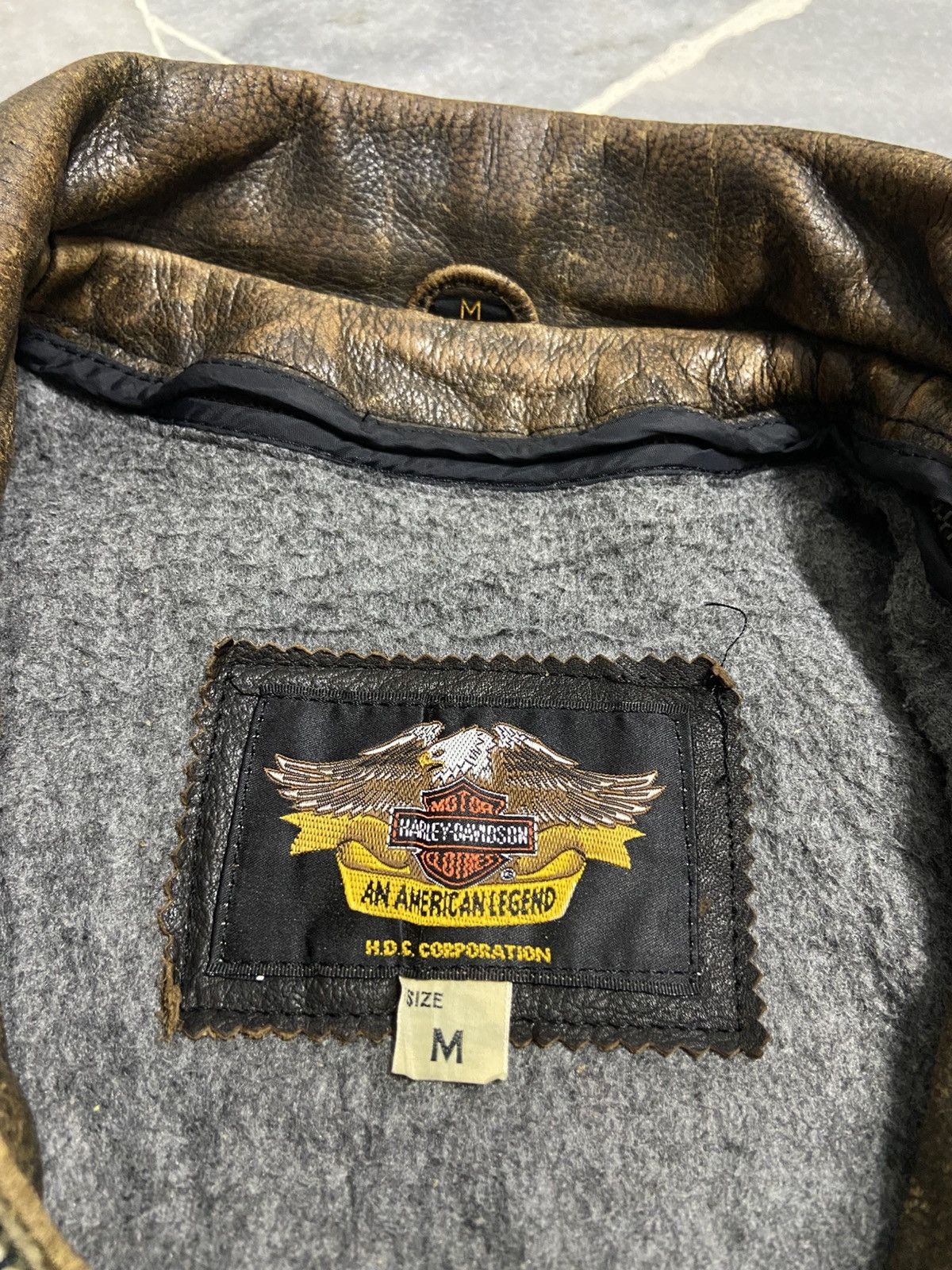 Harley Davidson Vintage Harley Davidson Leather Jacket Biker Brown jacket Size US M / EU 48-50 / 2 - 8 Thumbnail