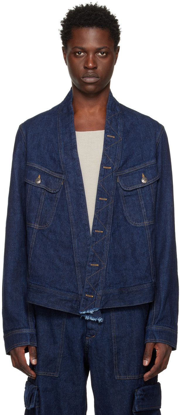 $950 NWT Greg Lauren Washed Denim GL1 Trucker XL (Size 4)