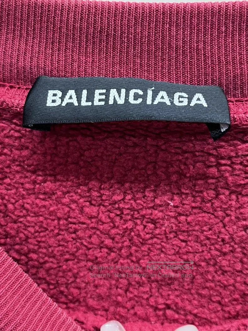 Balenciaga Balenciaga Chest Logo Red Sweatshirt . Size US M / EU 48-50 / 2 - 3 Thumbnail